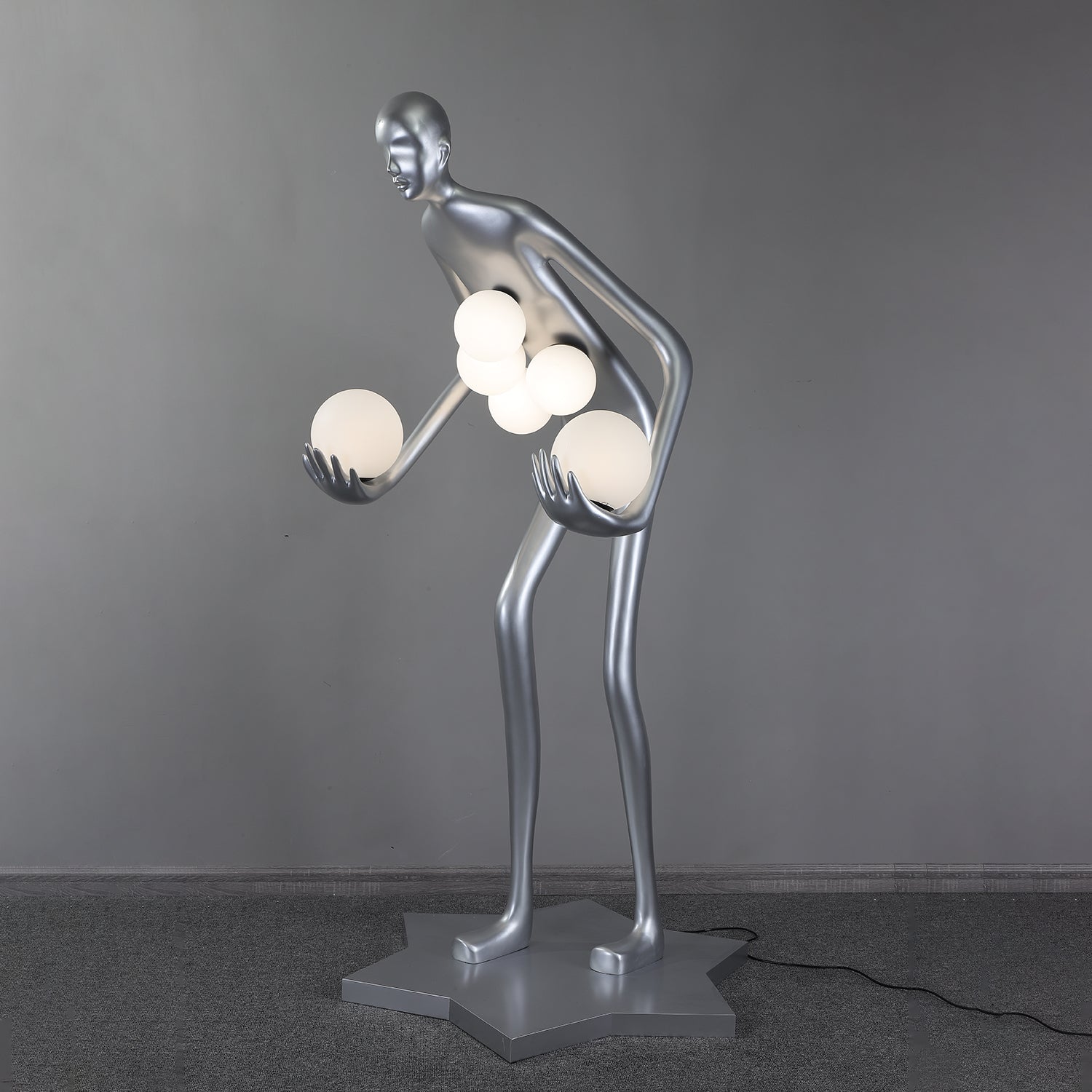 Silvaris Sculptural Floor Lamp-Neutral Decor