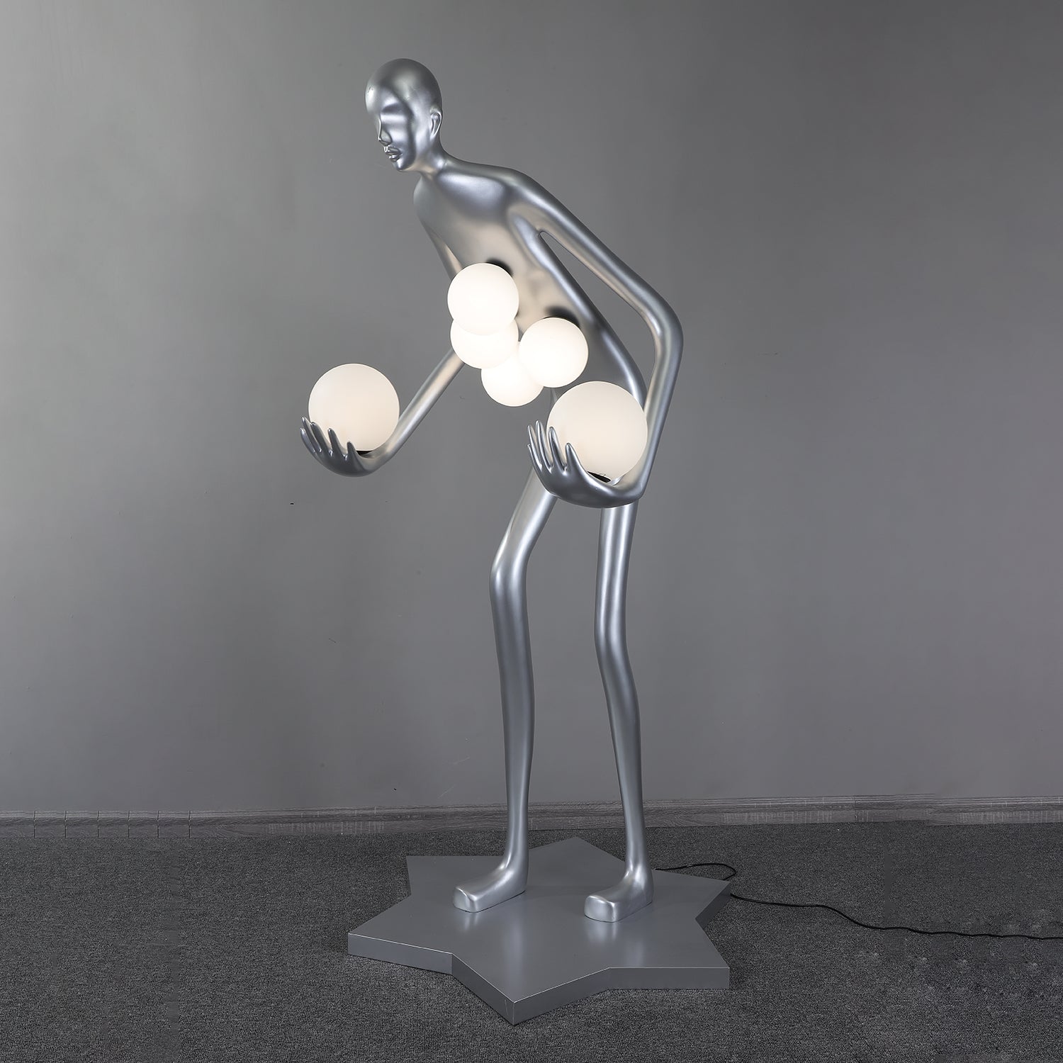 Silvaris Sculptural Floor Lamp-Neutral Decor