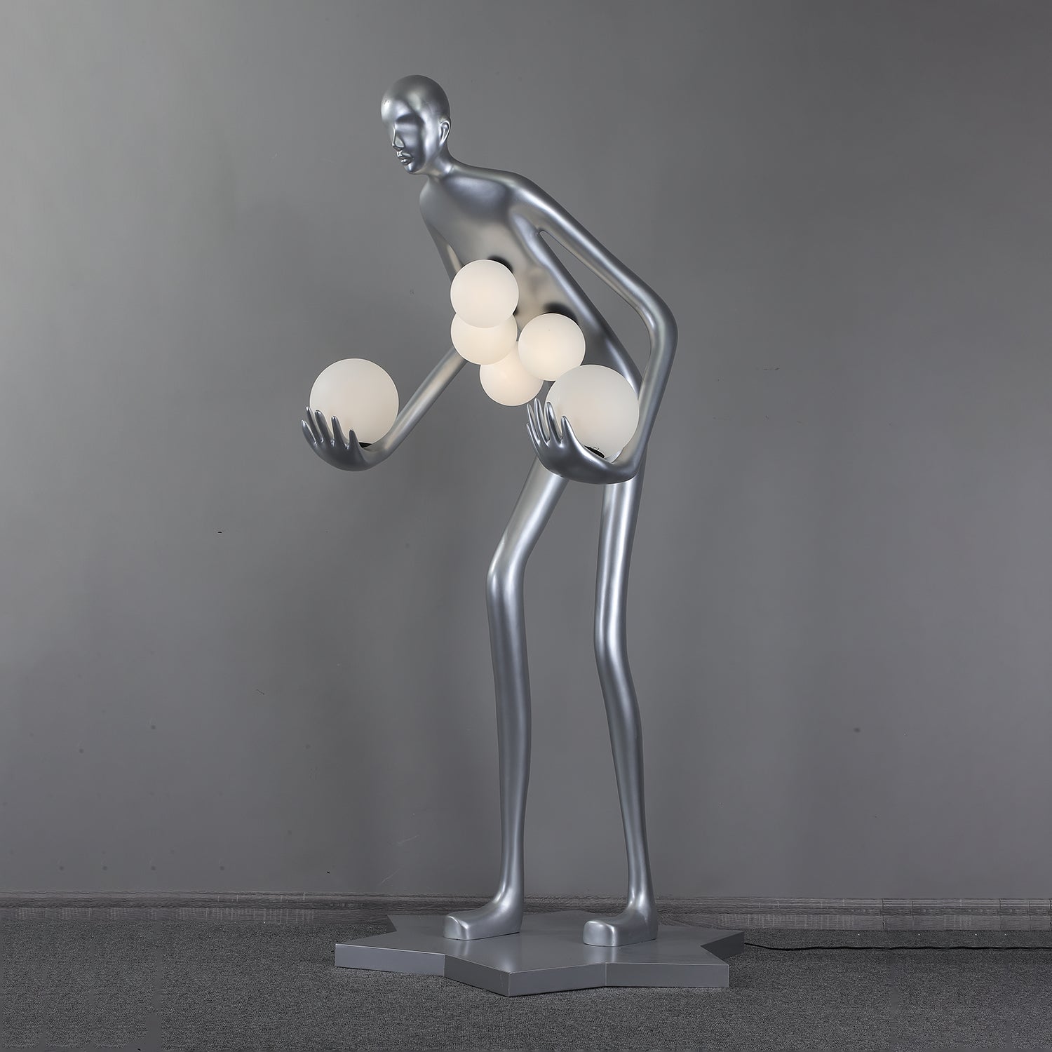 Silvaris Sculptural Floor Lamp-Neutral Decor
