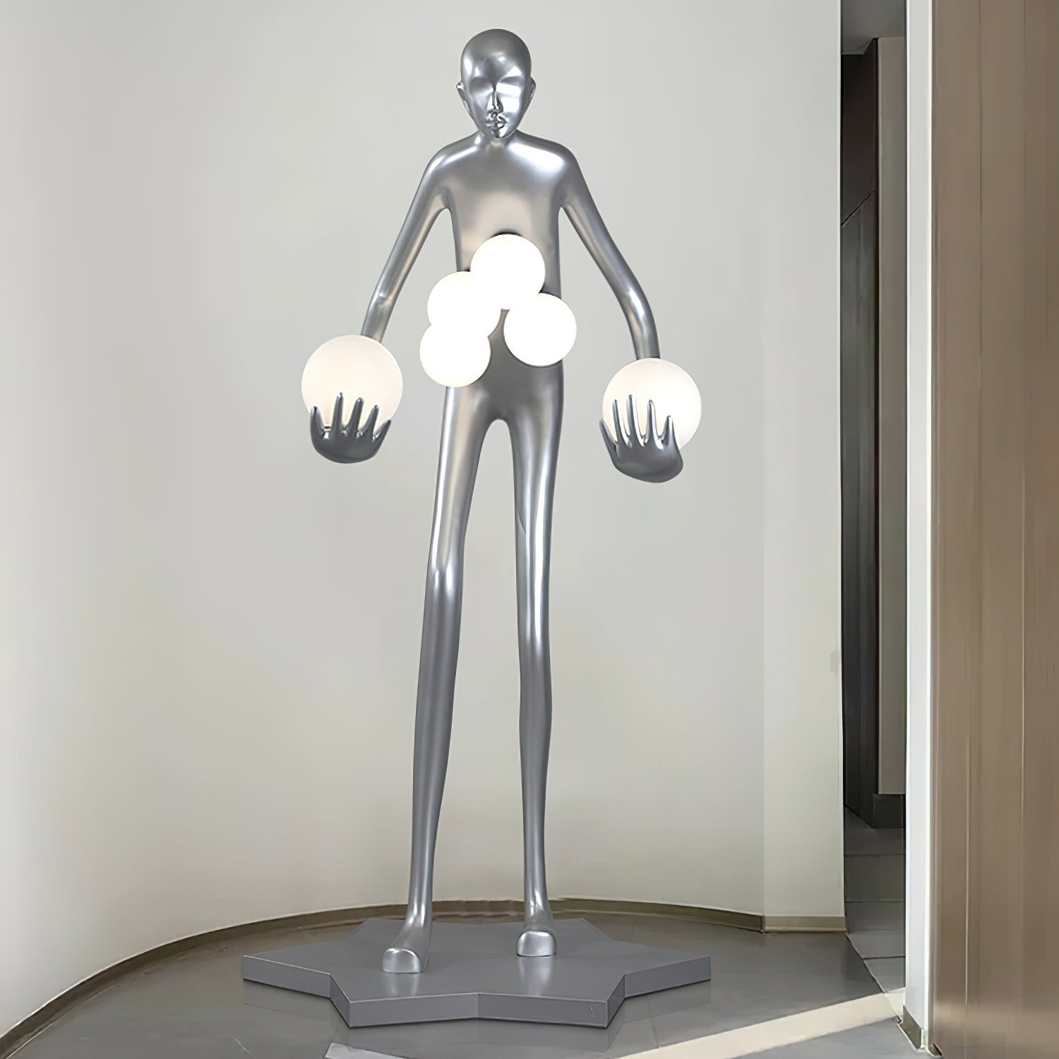 Silvaris Sculptural Floor Lamp-Neutral Decor