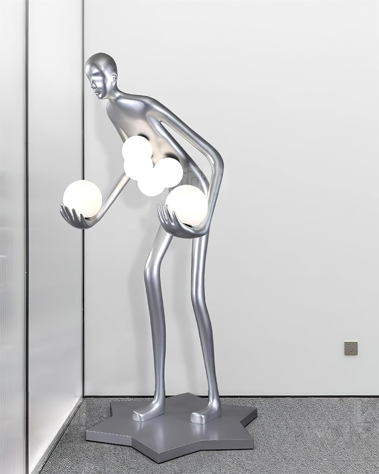 Silvaris Sculptural Floor Lamp-Neutral Decor