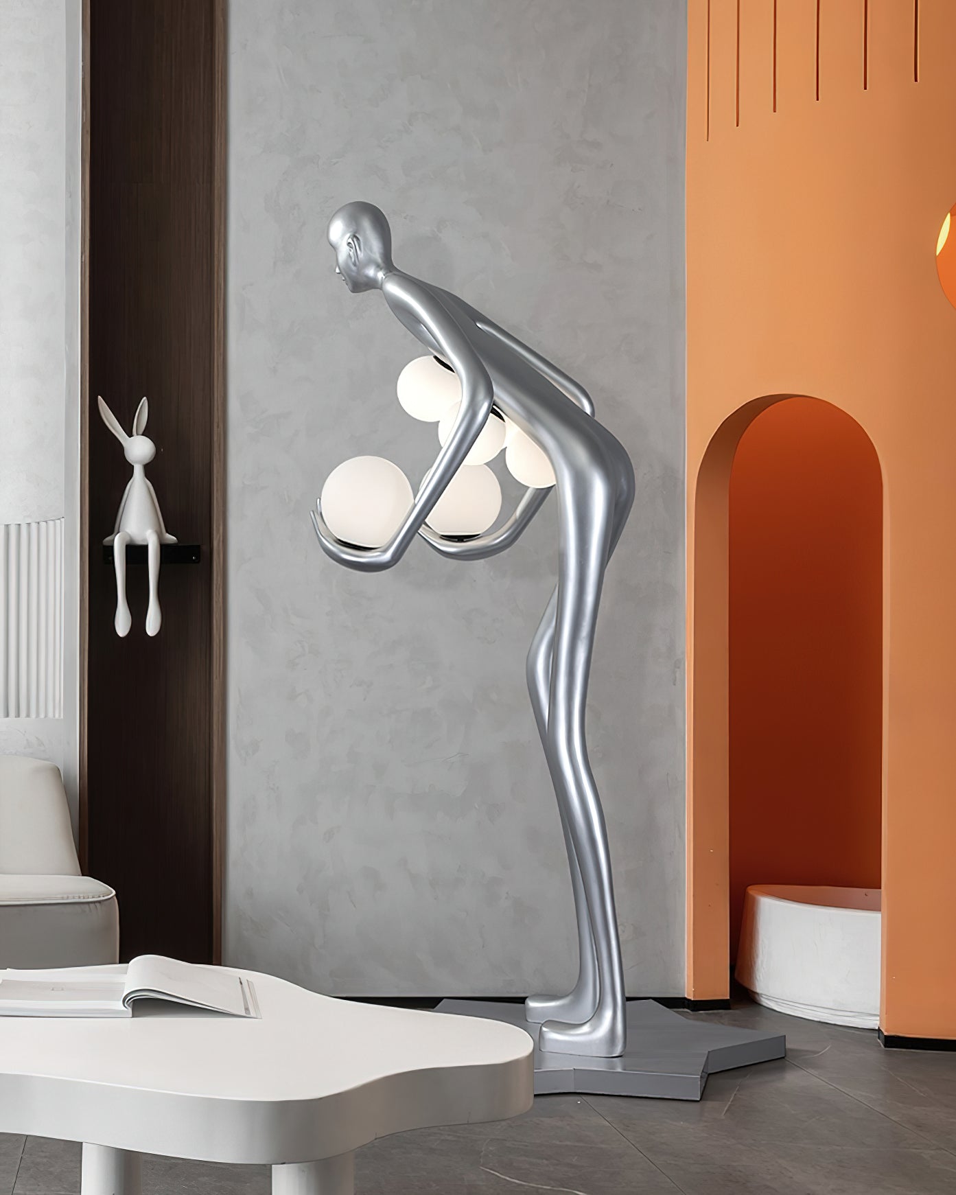Silvaris Sculptural Floor Lamp-Neutral Decor