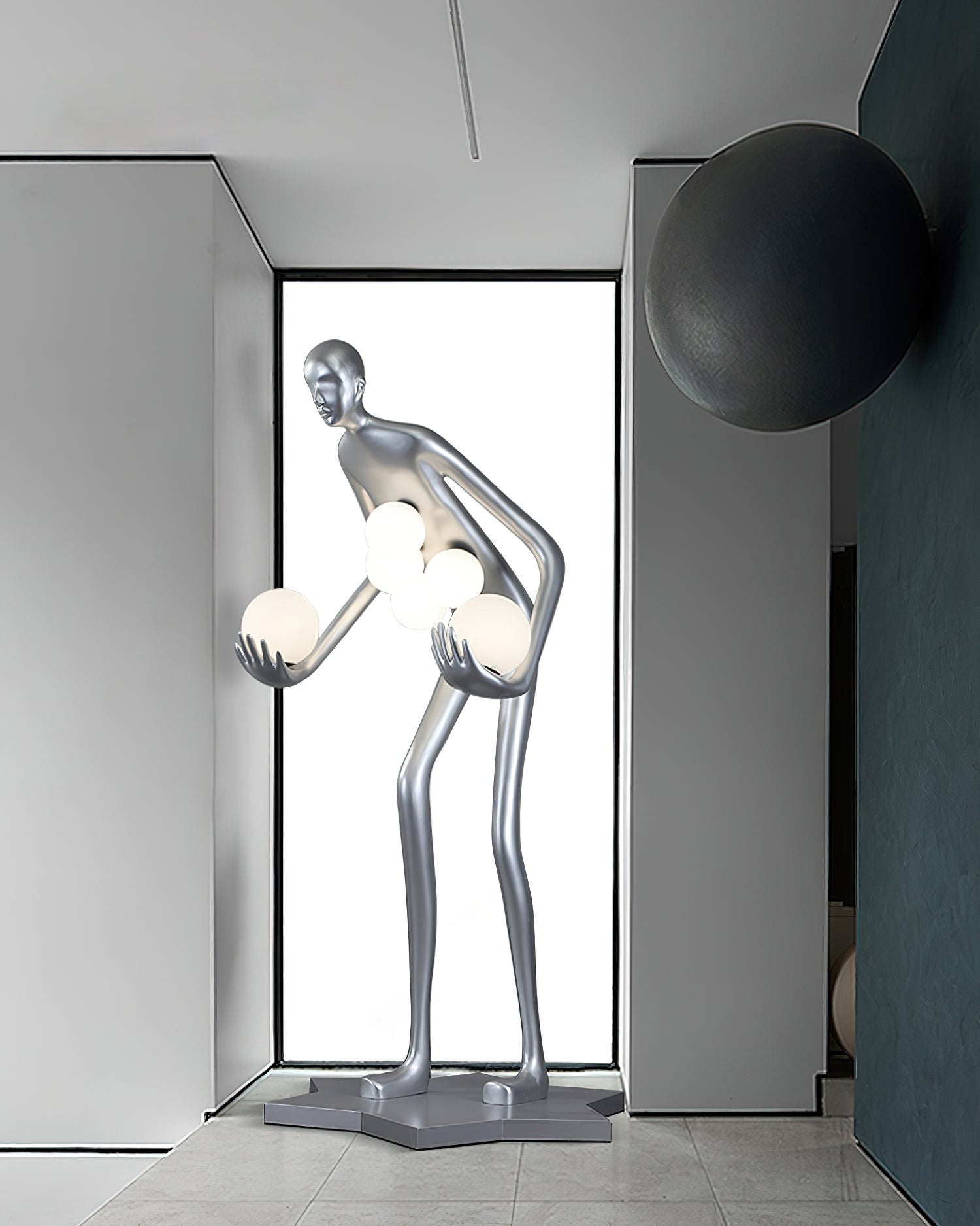 Silvaris Sculptural Floor Lamp-Neutral Decor