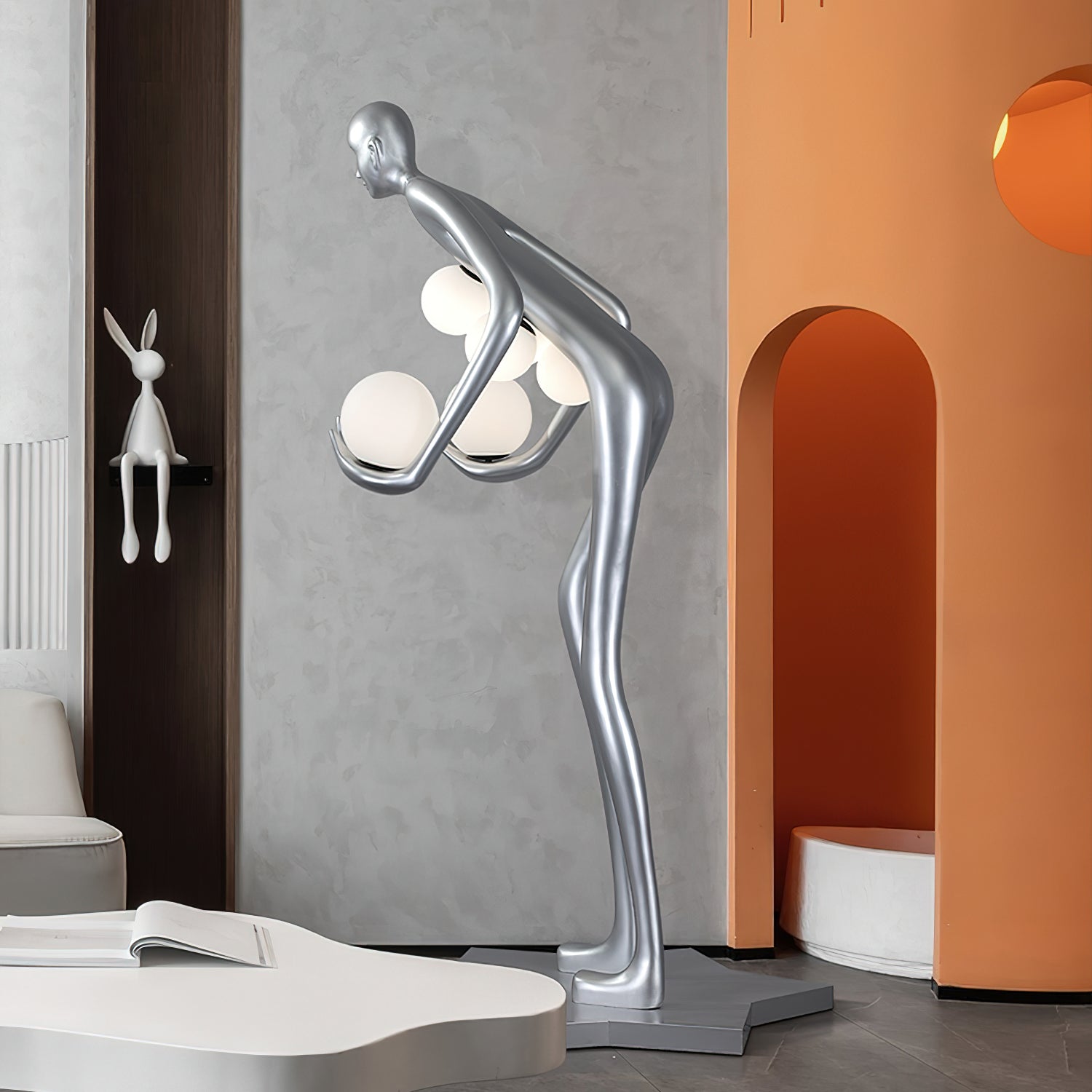 Silvaris Sculptural Floor Lamp-Neutral Decor