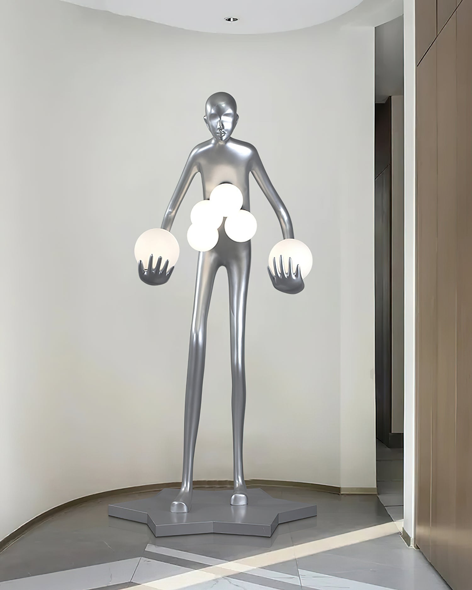 Silvaris Sculptural Floor Lamp-Neutral Decor