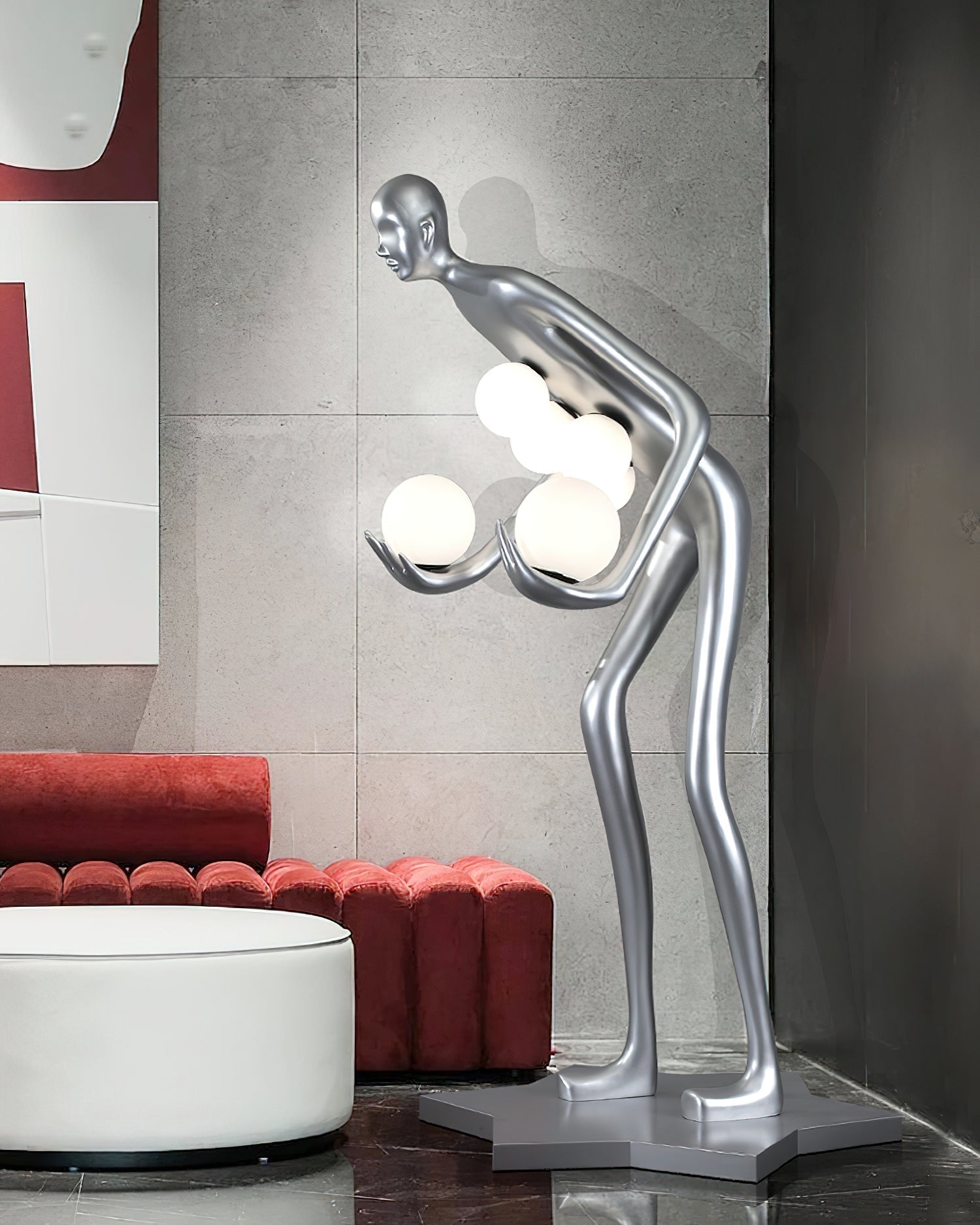 Silvaris Sculptural Floor Lamp-Neutral Decor