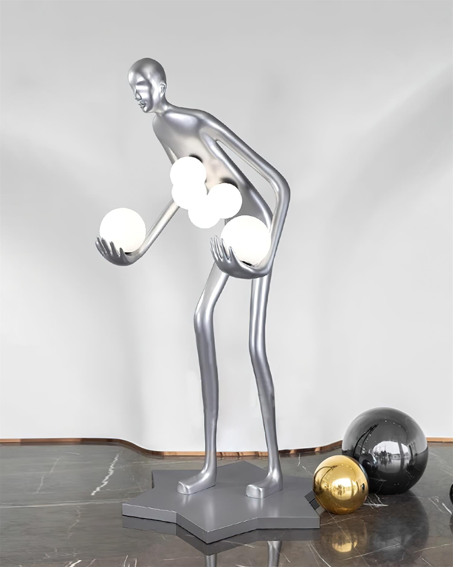 Silvaris Sculptural Floor Lamp-Neutral Decor