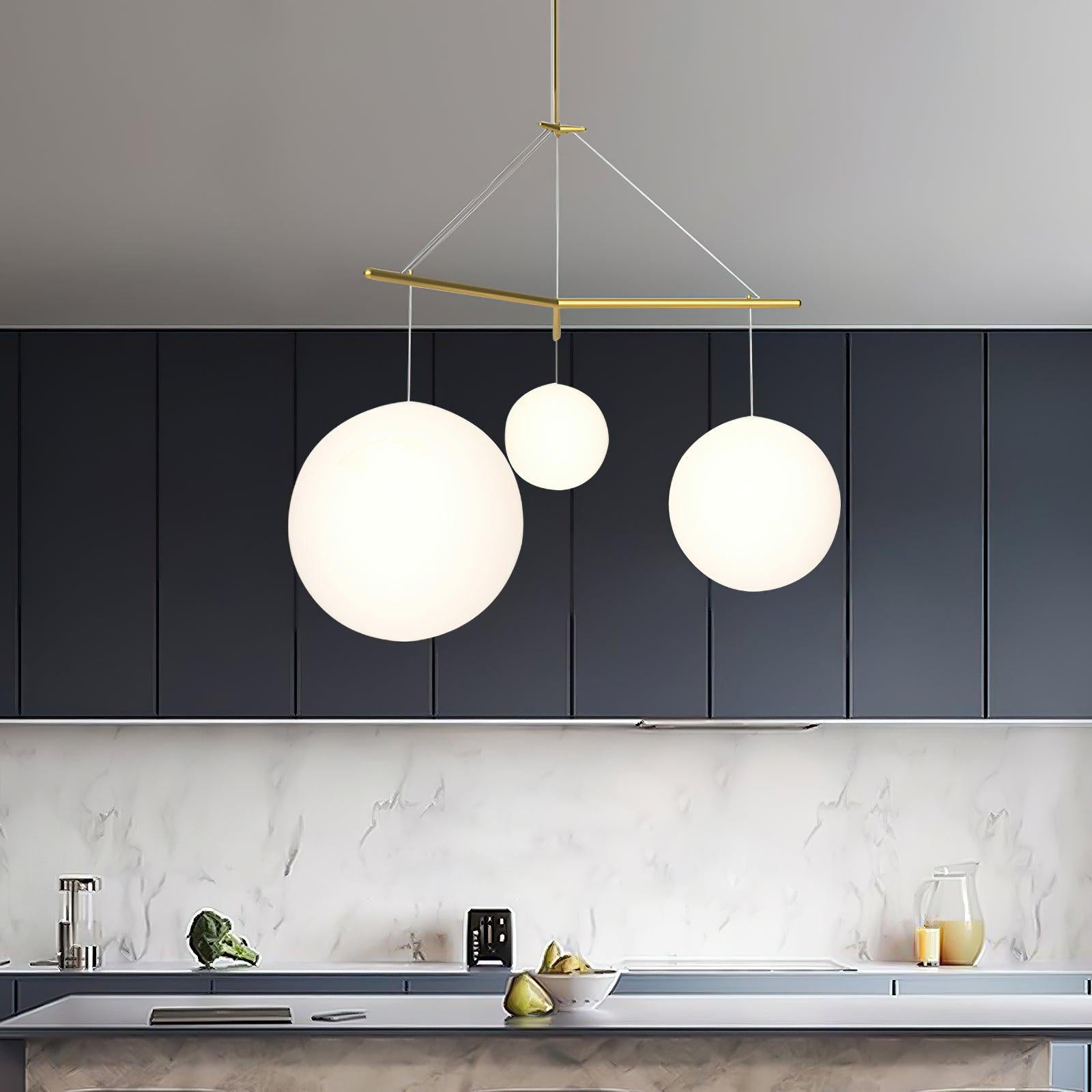 Triad Minimalist Glass Pendant Lamp-Neutral Decor