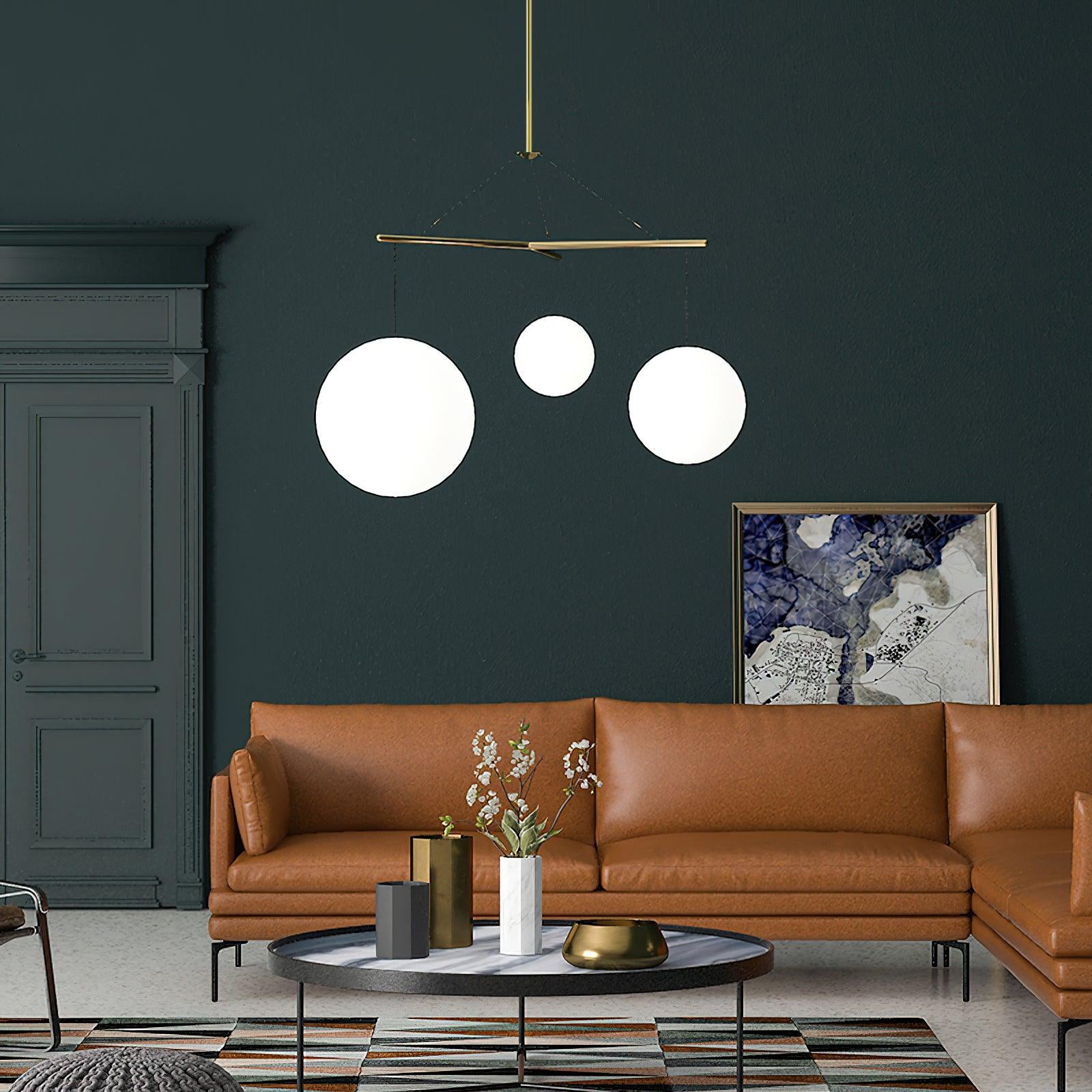 Triad Minimalist Glass Pendant Lamp-Neutral Decor