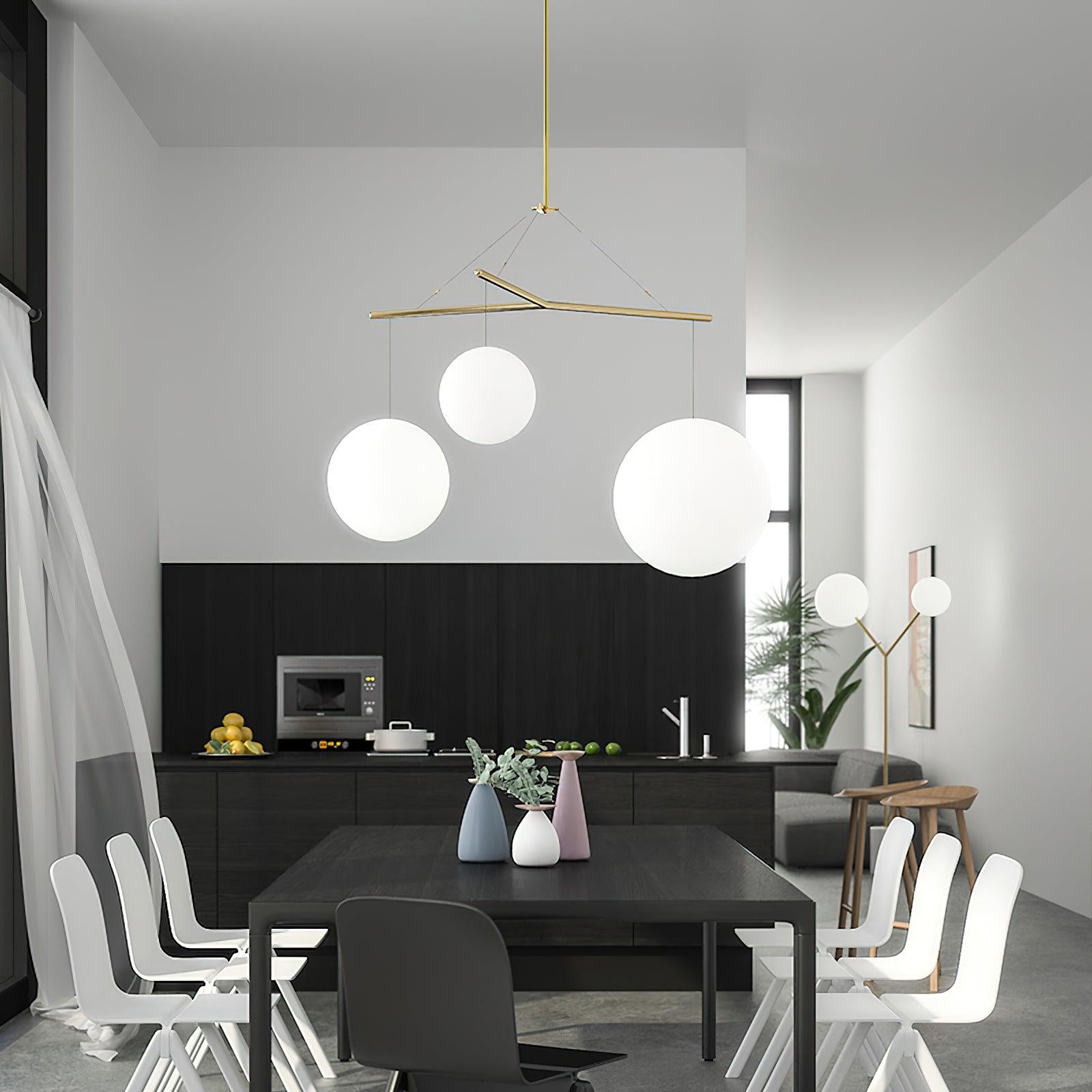 Triad Minimalist Glass Pendant Lamp-Neutral Decor