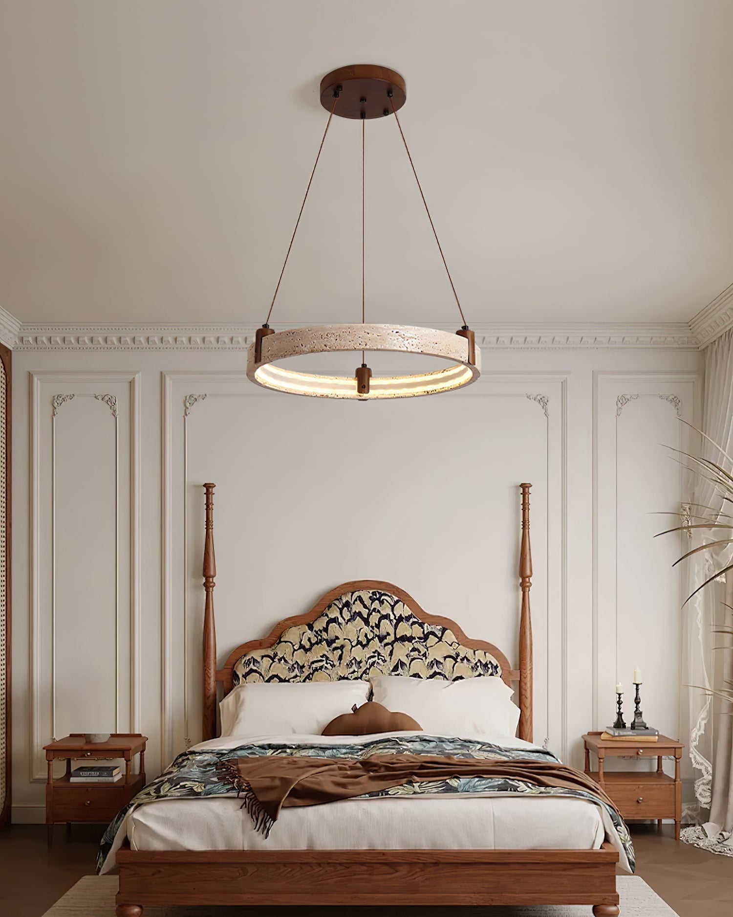 Celestial Orbit Travertine Chandelier-Neutral Decor