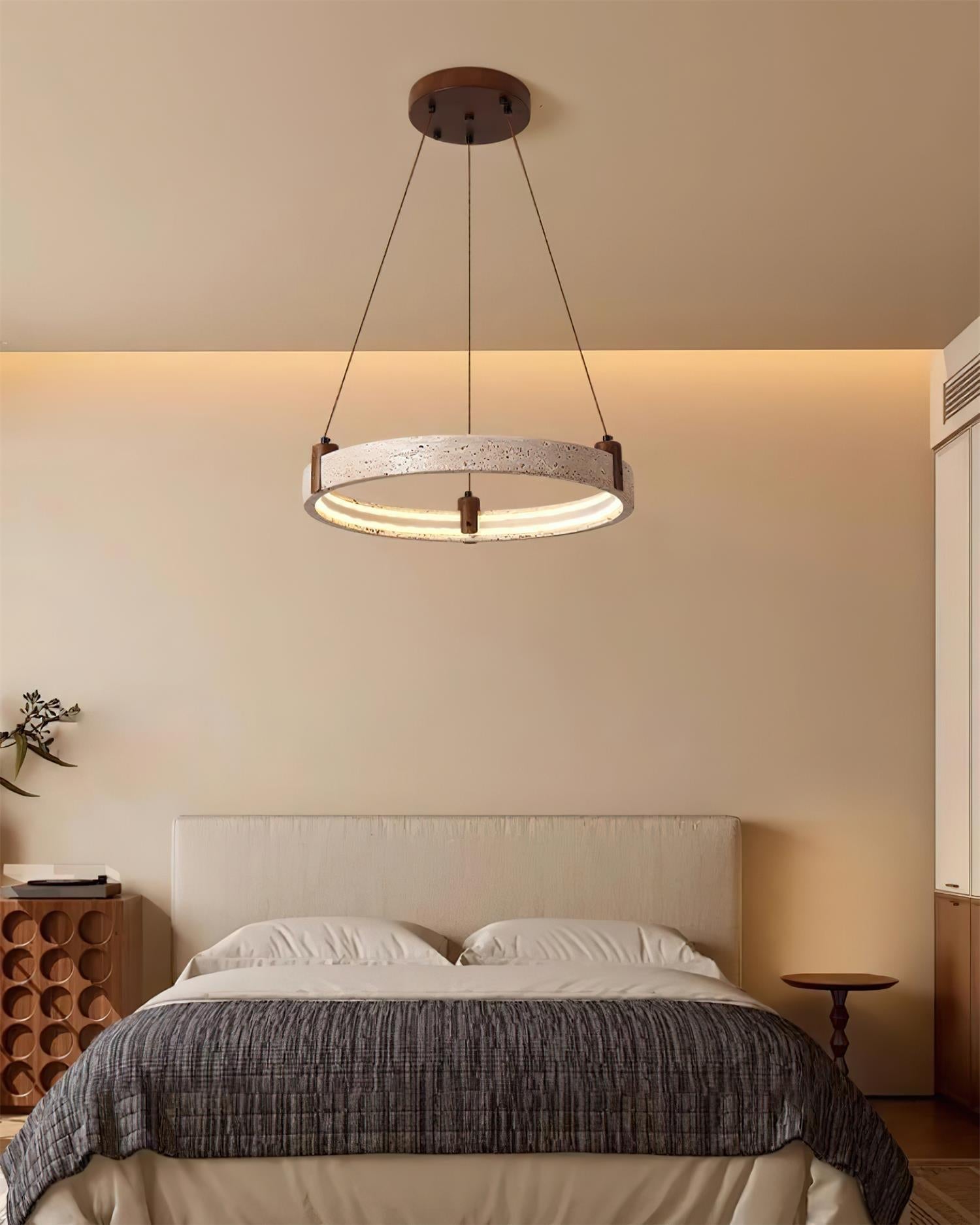 Celestial Orbit Travertine Chandelier-Neutral Decor