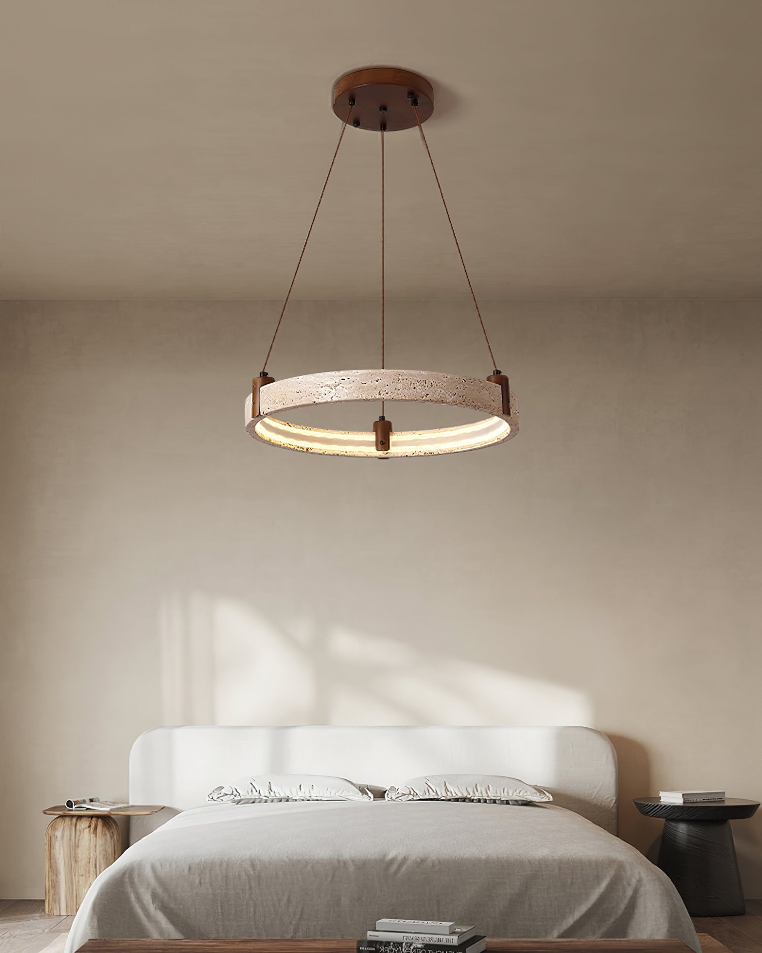 Celestial Orbit Travertine Chandelier-Neutral Decor