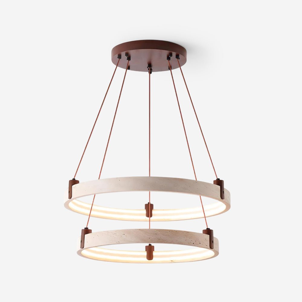 Celestial Orbit Travertine Chandelier-Neutral Decor