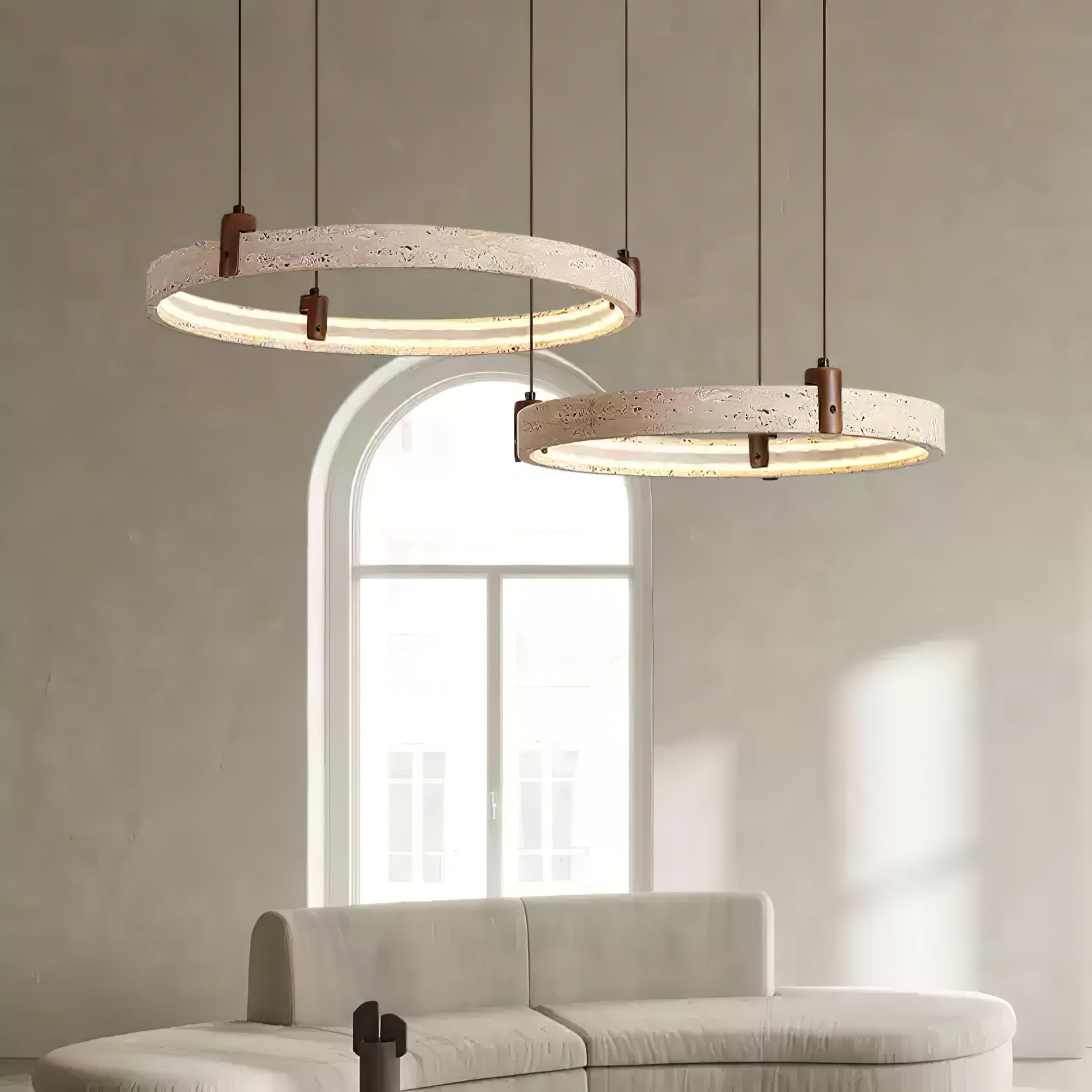 Orvinir Travertine Chandelier-Neutral Decor