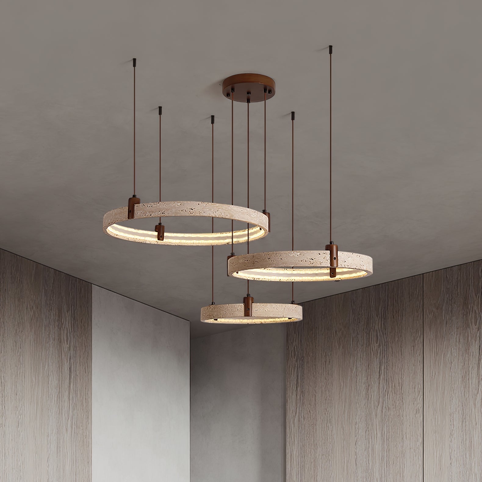 Orvinir Travertine Chandelier-Neutral Decor