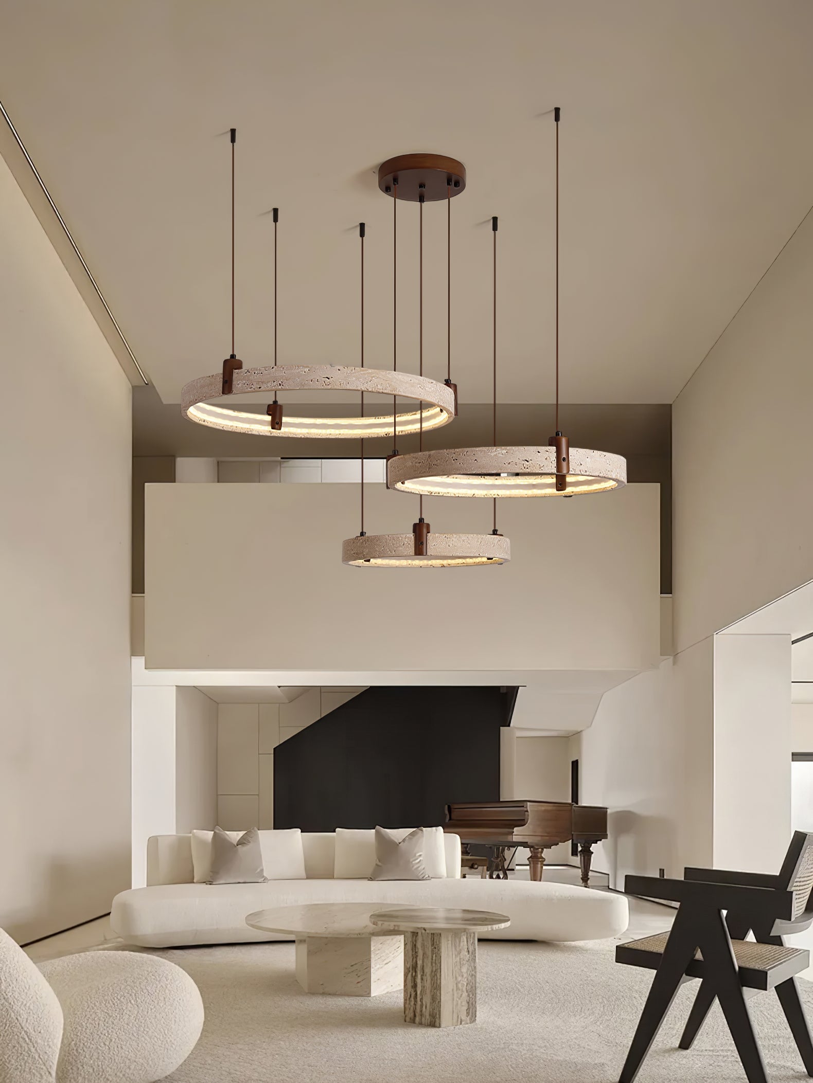 Orvinir Travertine Chandelier-Neutral Decor