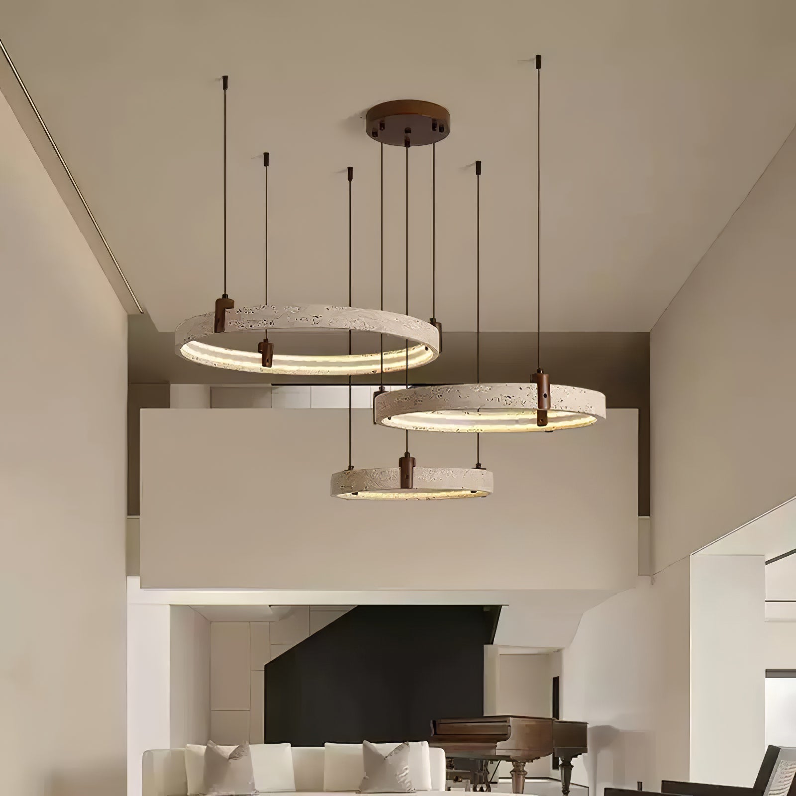 Orvinir Travertine Chandelier-Neutral Decor