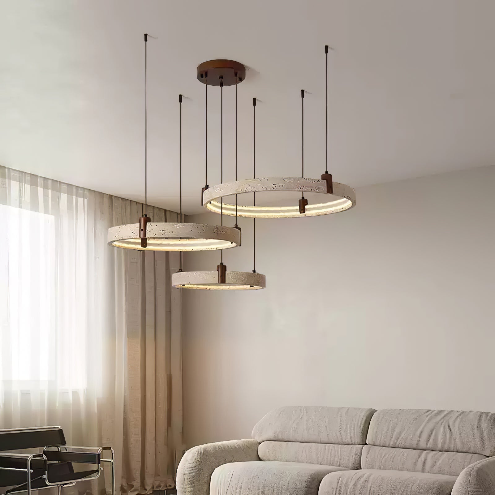 Orvinir Travertine Chandelier-Neutral Decor