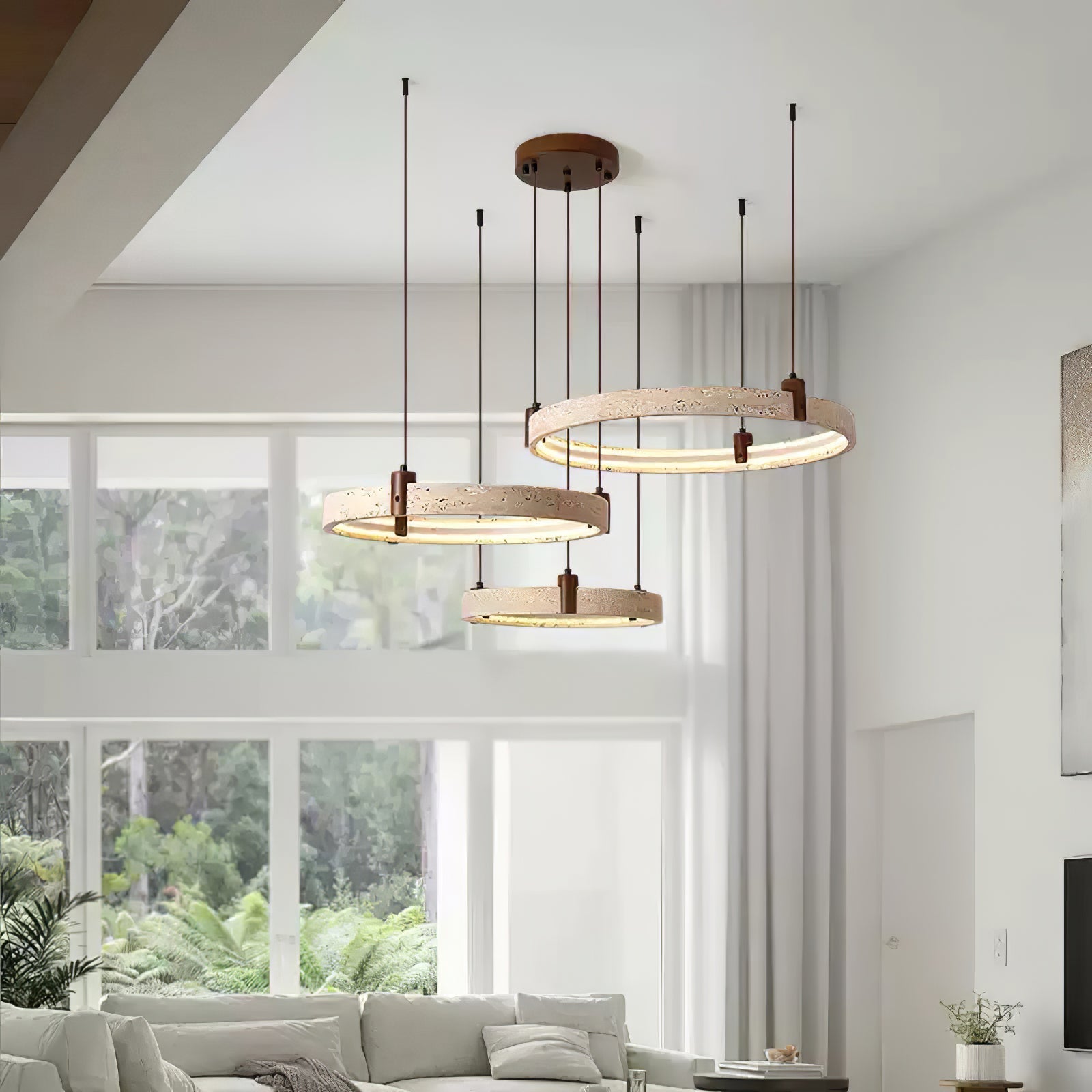 Orvinir Travertine Chandelier-Neutral Decor