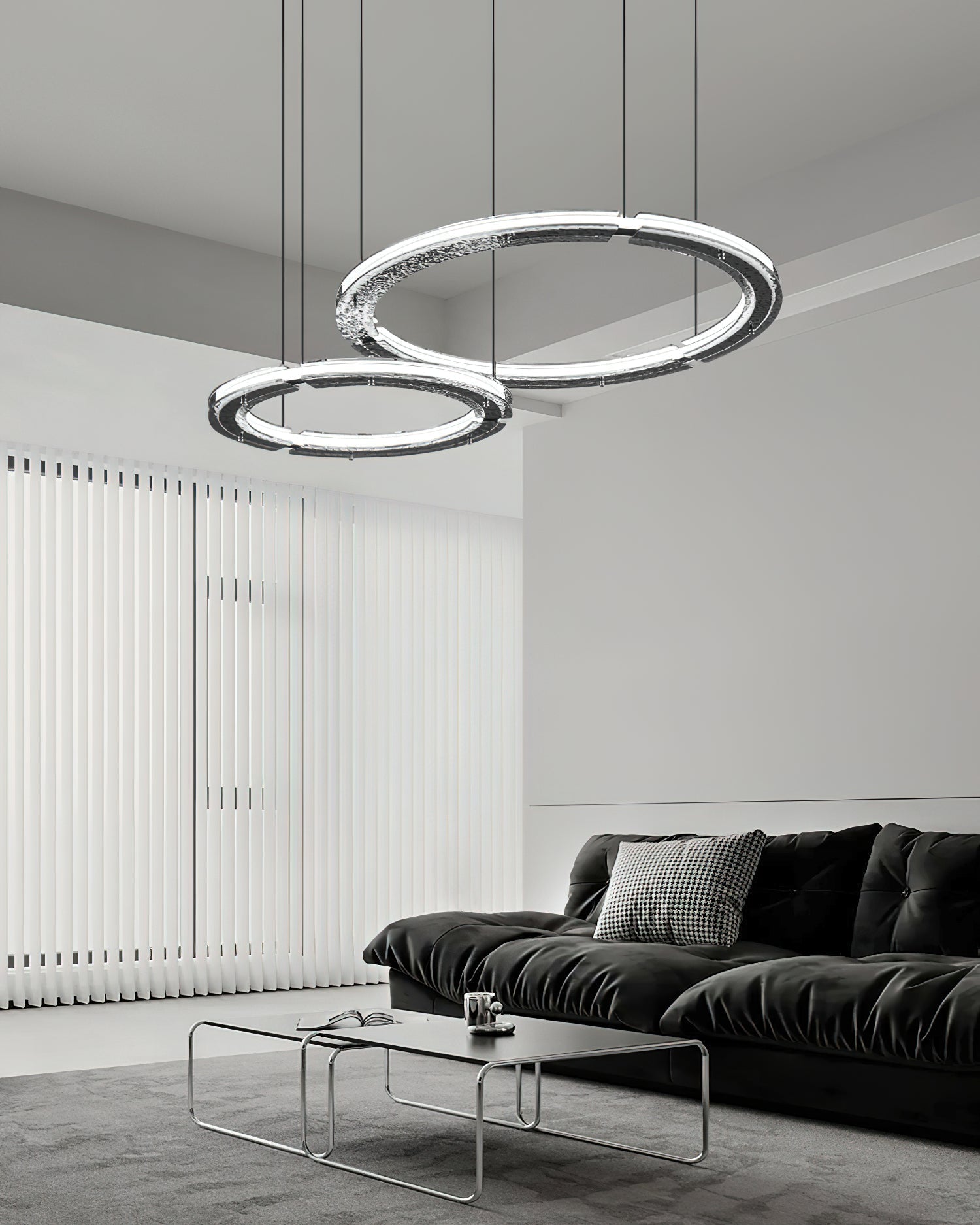 Lunara Dual-Ring Crystal Chandelier-Neutral Decor