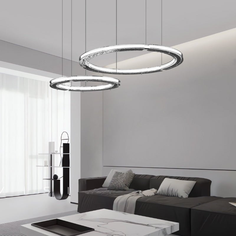 Lunara Dual-Ring Crystal Chandelier-Neutral Decor