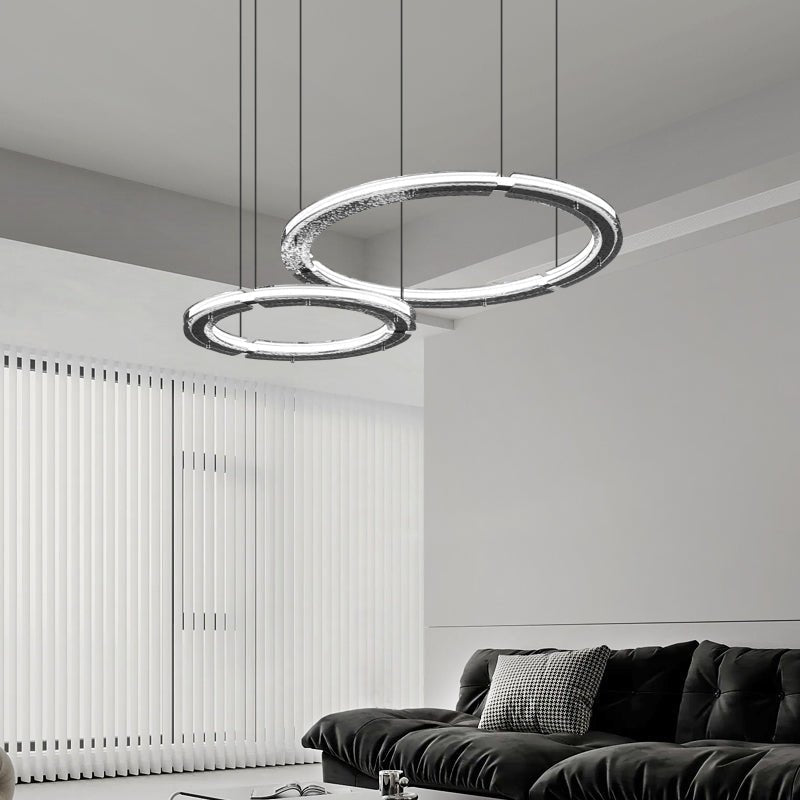 Lunara Dual-Ring Crystal Chandelier-Neutral Decor