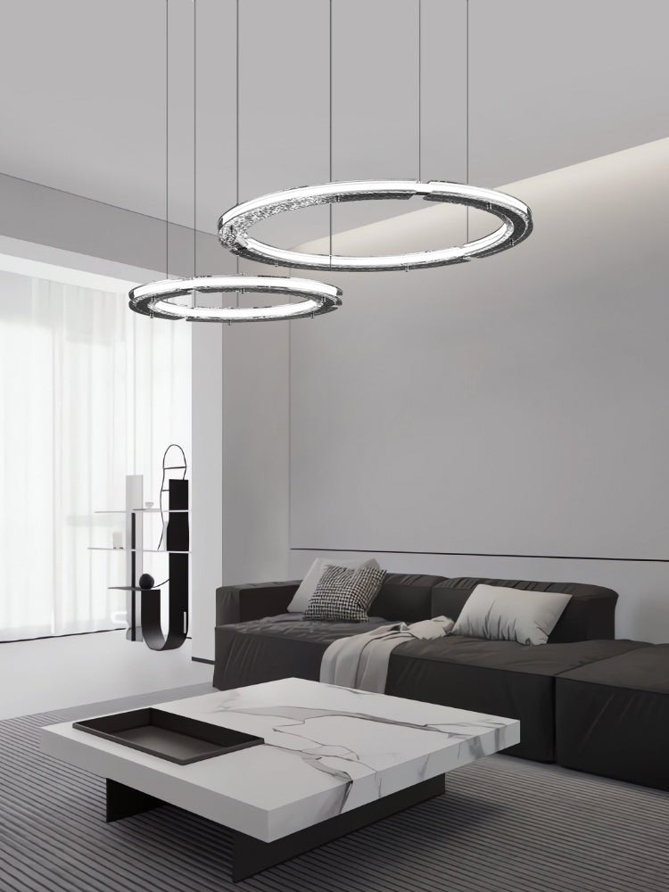 Lunara Dual-Ring Crystal Chandelier-Neutral Decor
