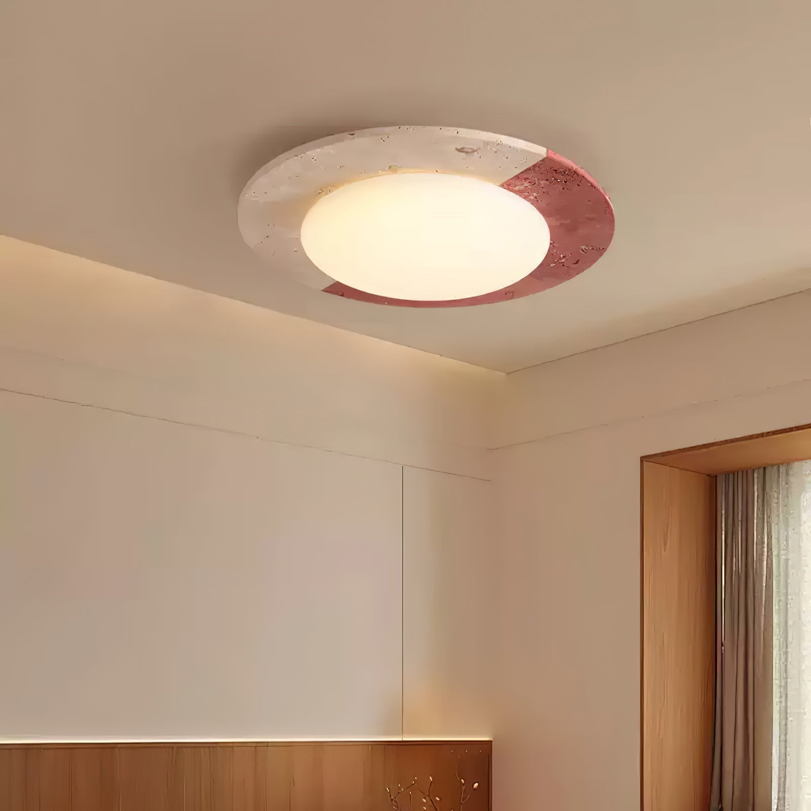 Zeraeos Travertine Ceiling Light-Neutral Decor