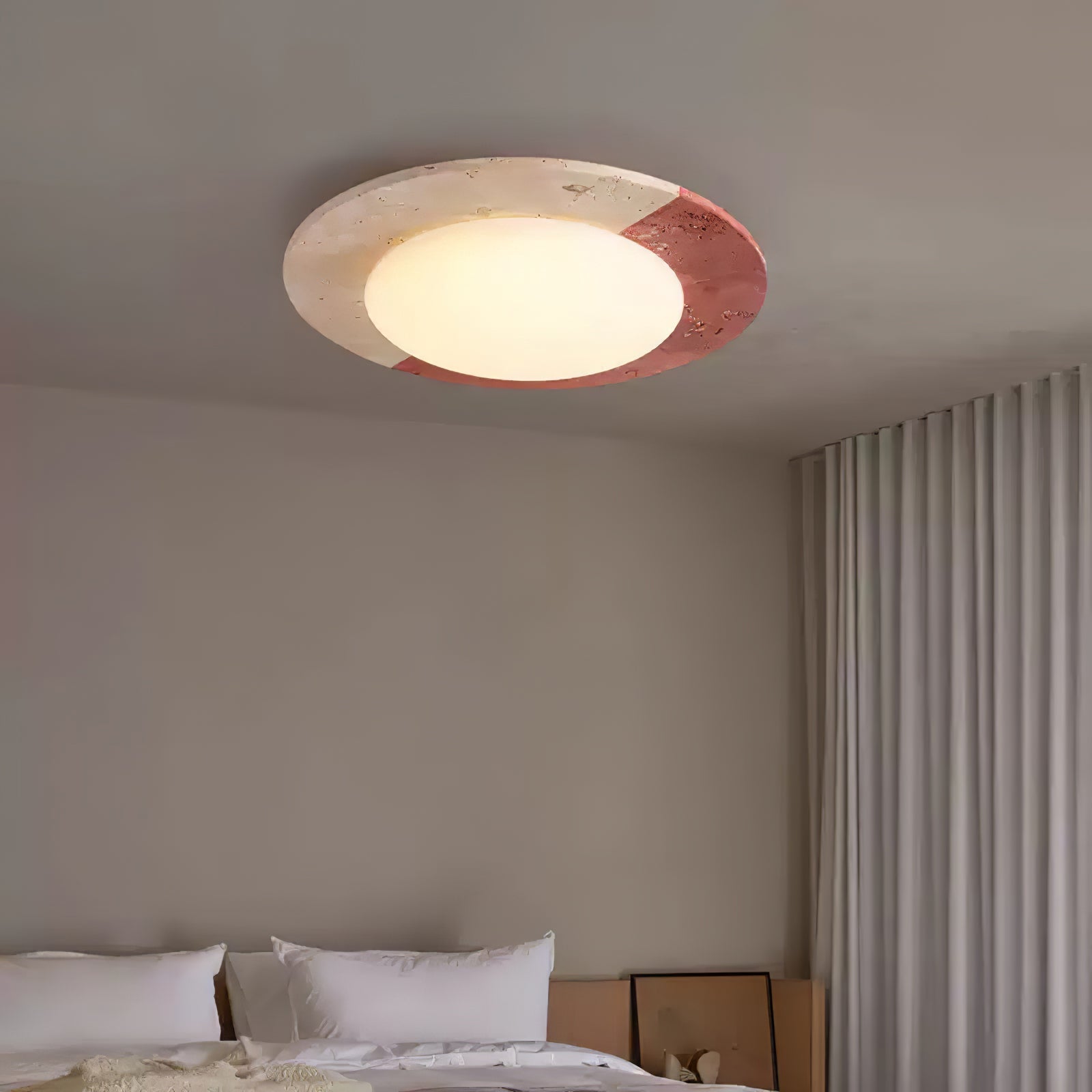 Zeraeos Travertine Ceiling Light-Neutral Decor