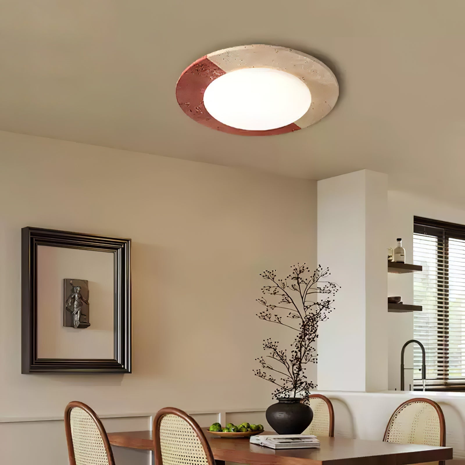 Zeraeos Travertine Ceiling Light-Neutral Decor