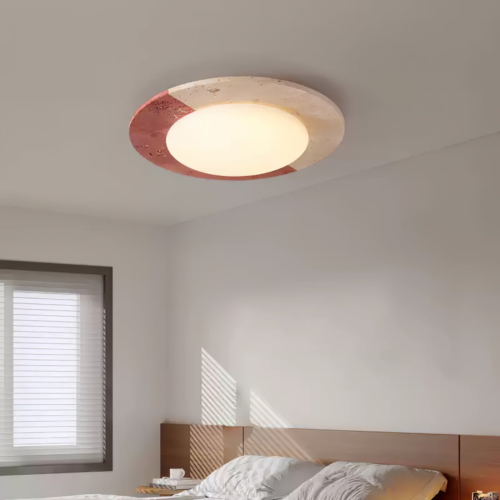 Zeraeos Travertine Ceiling Light-Neutral Decor