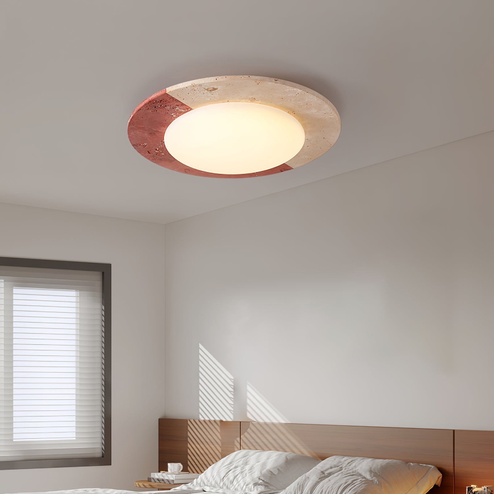 Zeraeos Travertine Ceiling Light-Neutral Decor