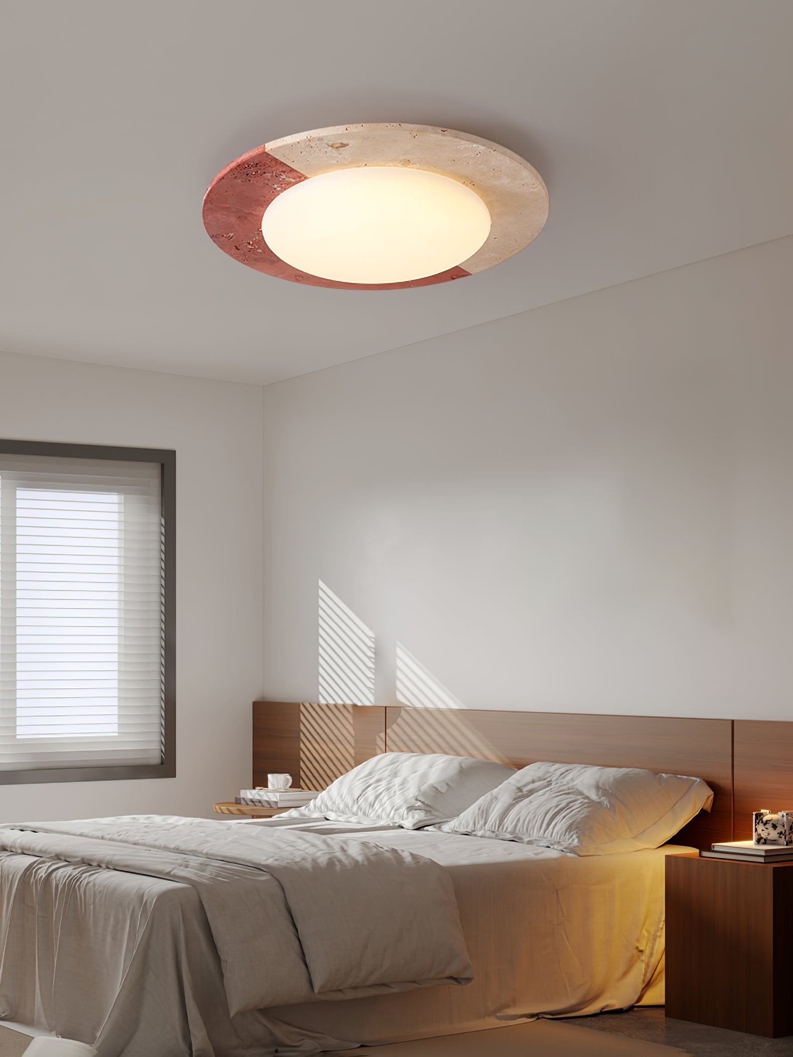 Zeraeos Travertine Ceiling Light-Neutral Decor