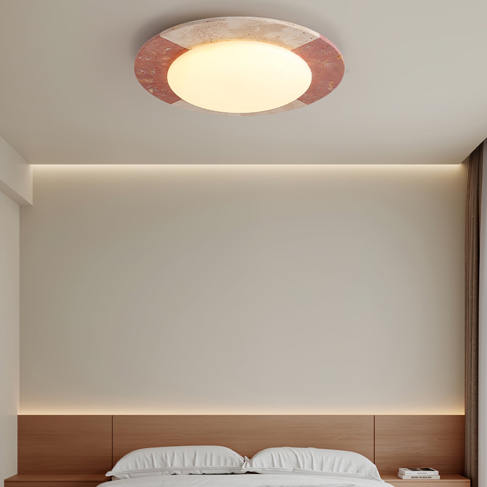 Zeraeos Travertine Ceiling Light-Neutral Decor