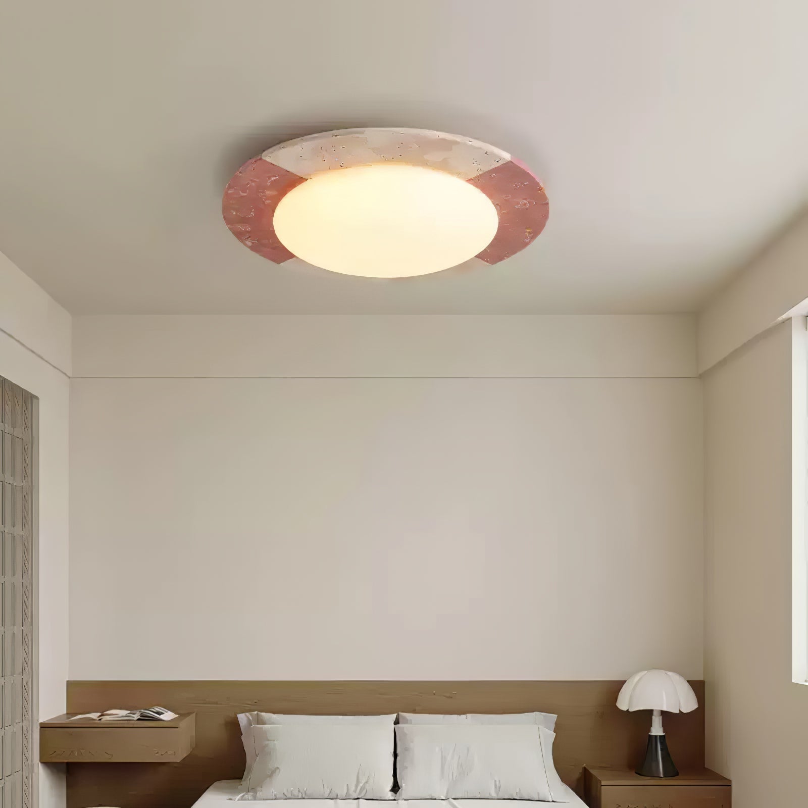 Zeraeos Travertine Ceiling Light-Neutral Decor