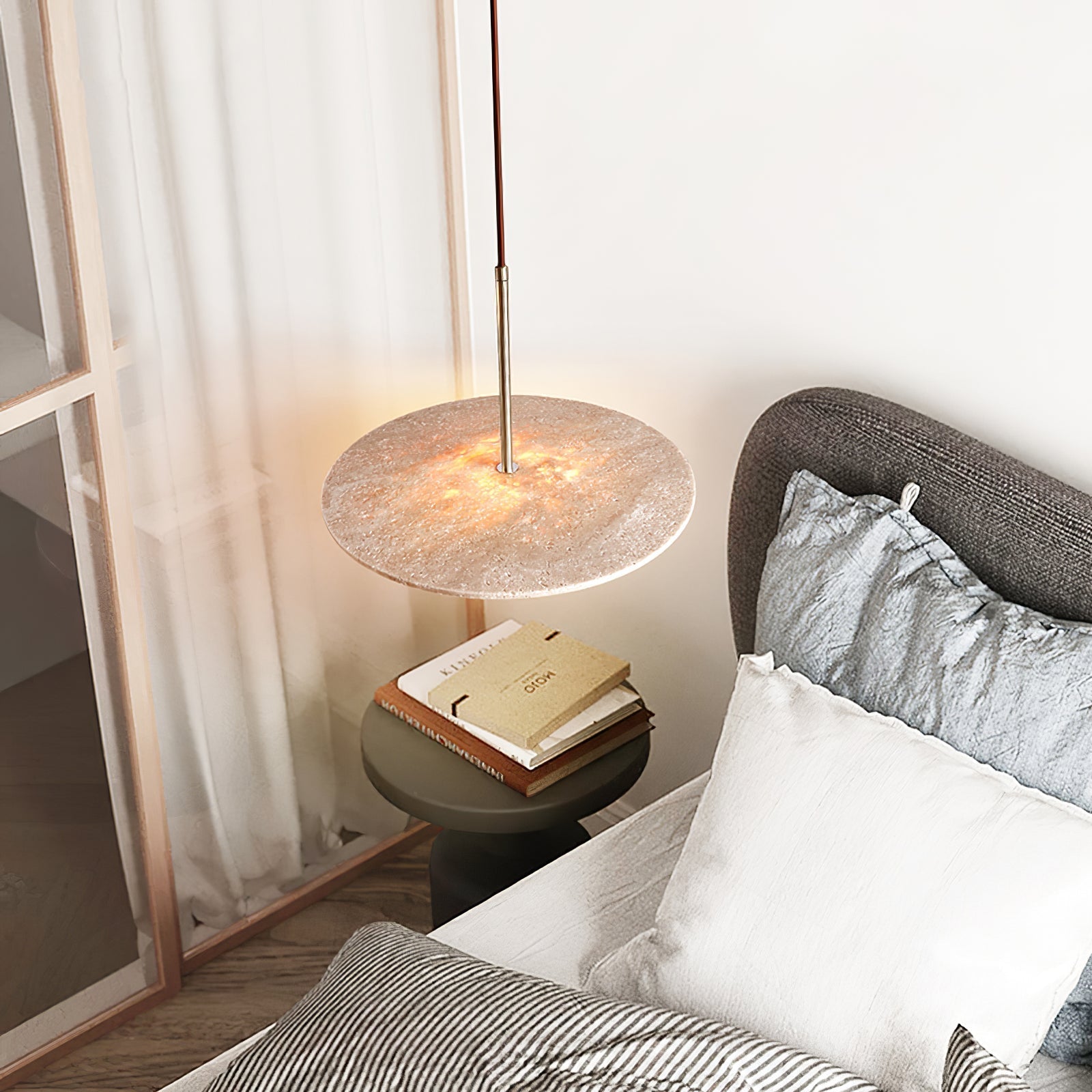 Vera Travertine Pendant Light-Neutral Decor