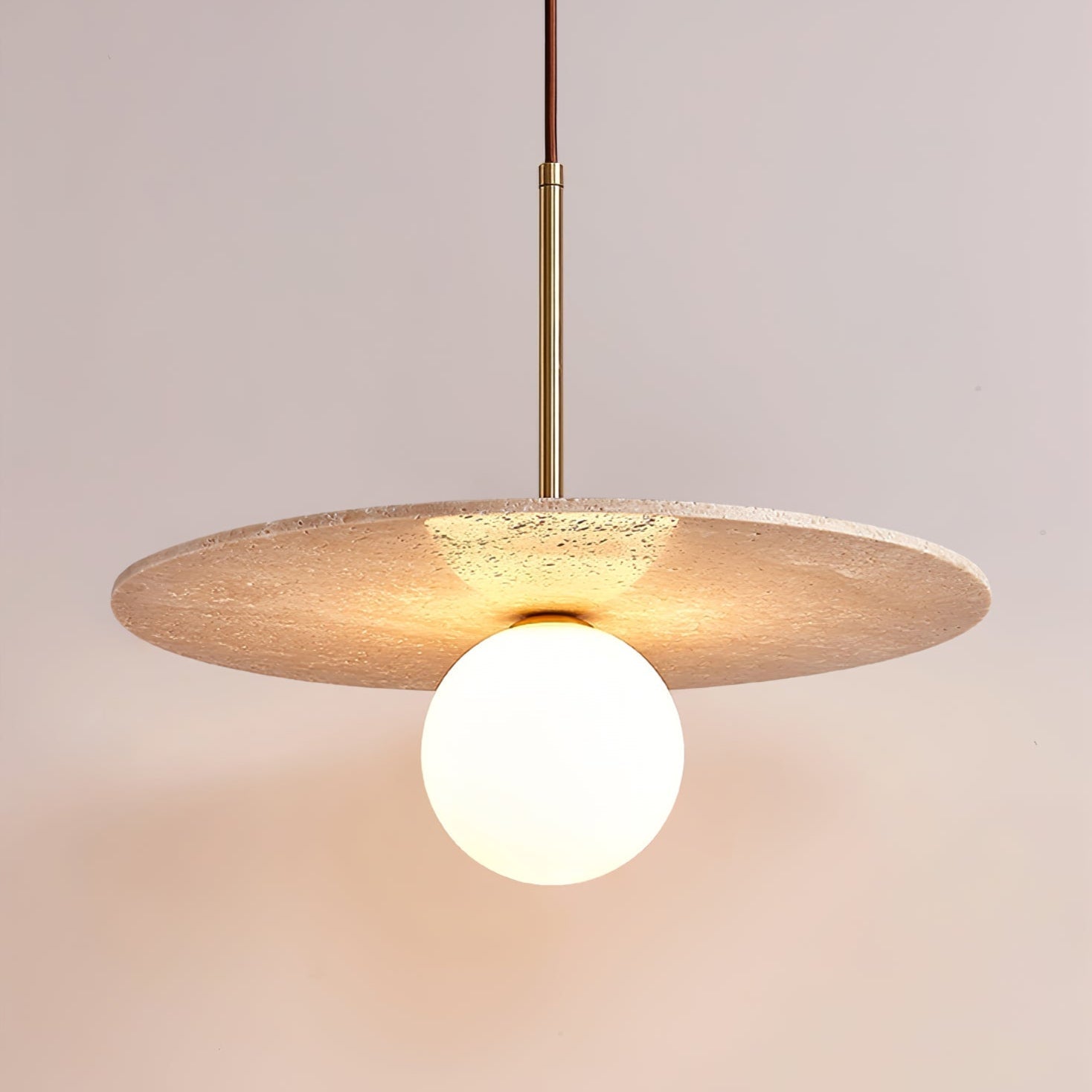 Vera Travertine Pendant Light-Neutral Decor