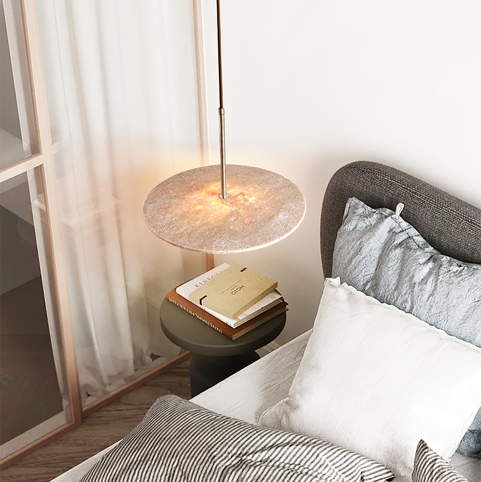 Vera Travertine Pendant Light-Neutral Decor