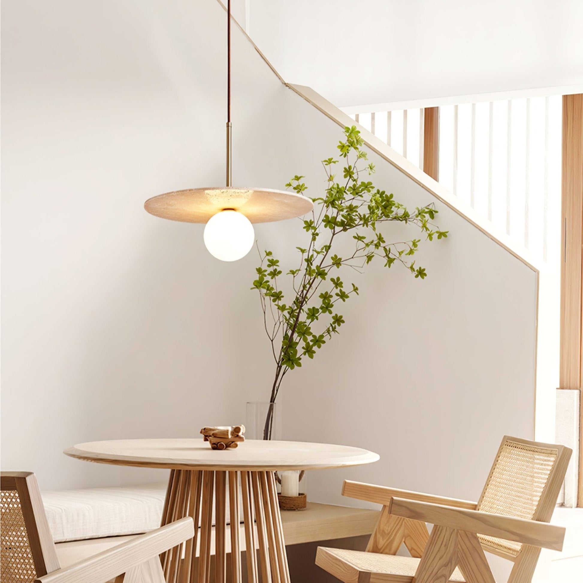 Vera Travertine Pendant Light-Neutral Decor