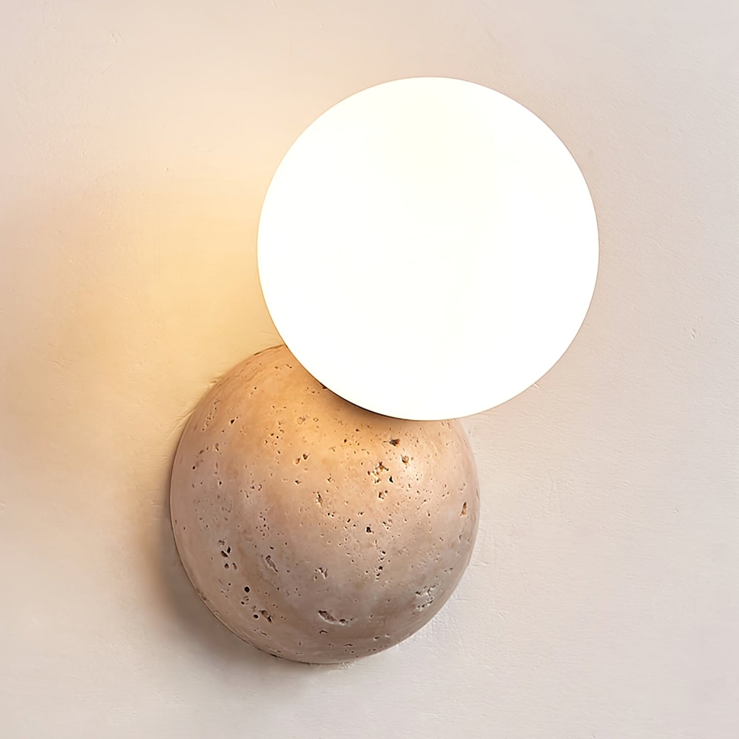 Cethair Travertine Wall Light-Neutral Decor