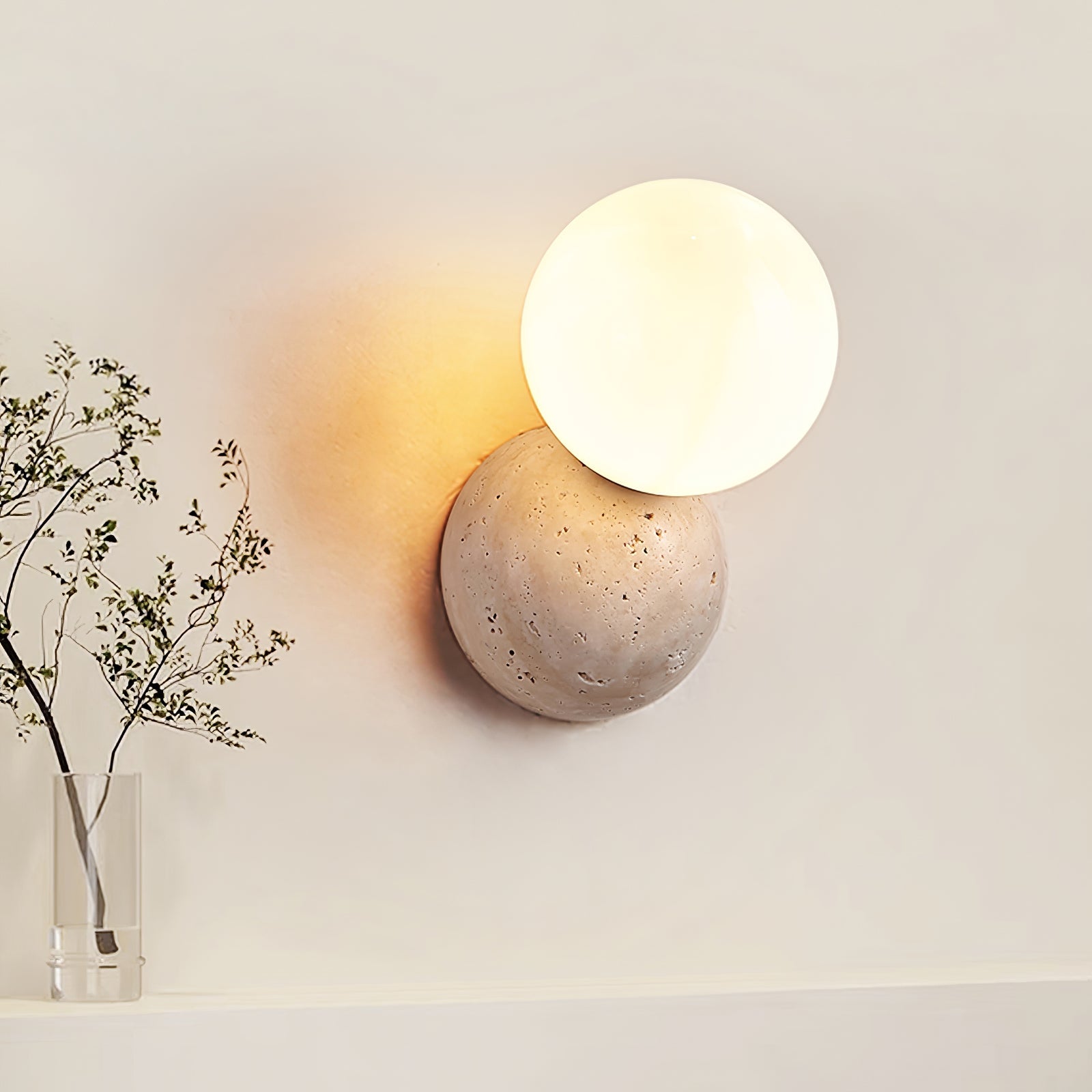 Cethair Travertine Wall Light-Neutral Decor
