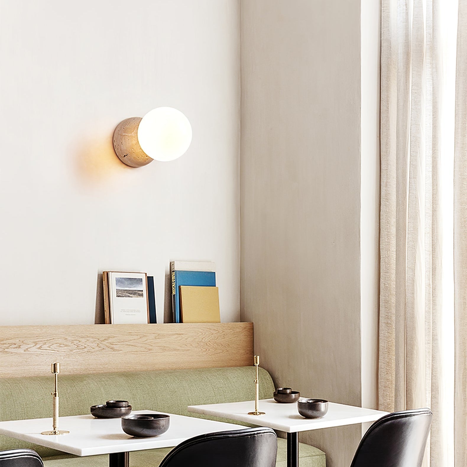 Cethair Travertine Wall Light-Neutral Decor