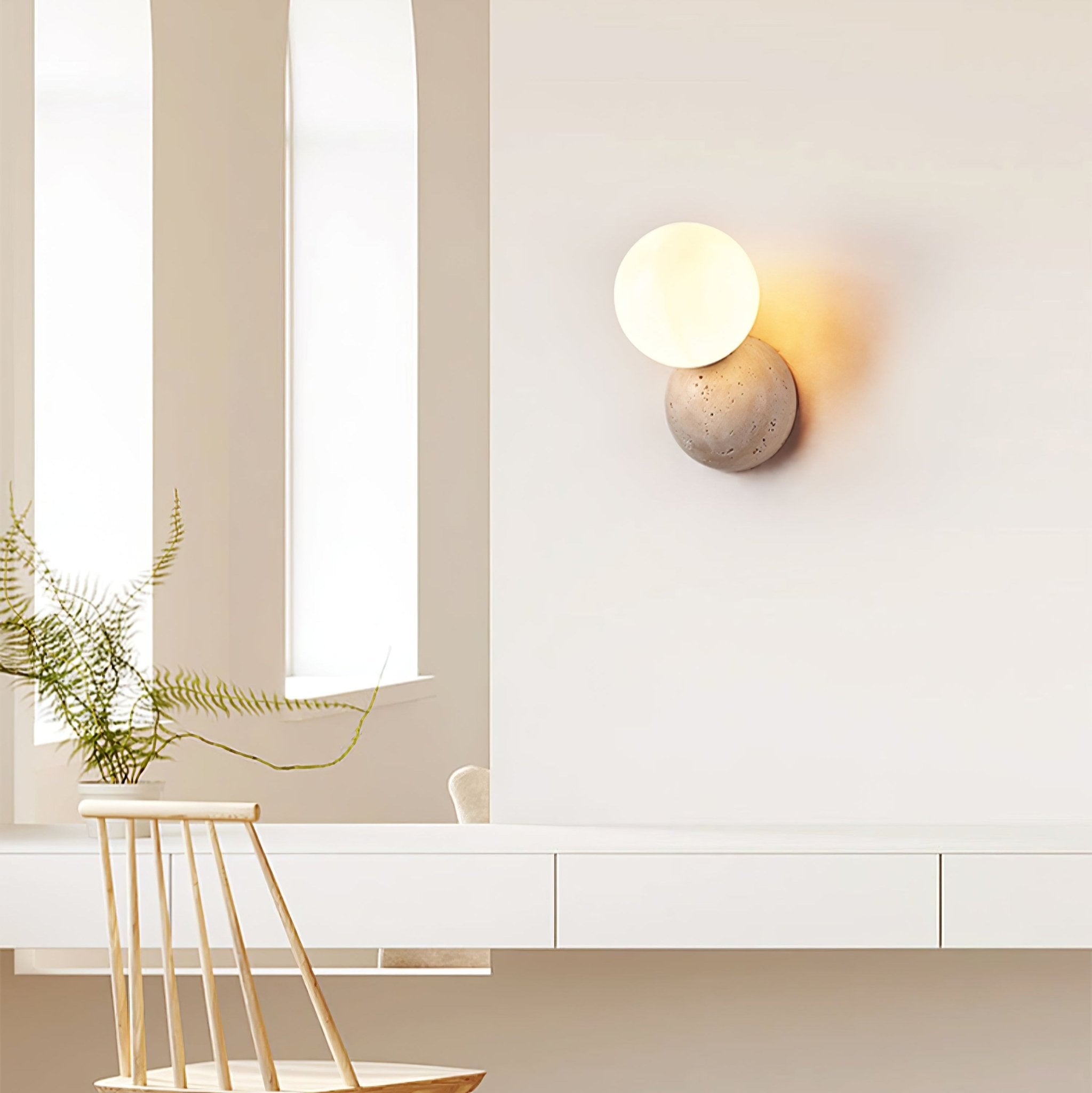 Cethair Travertine Wall Light-Neutral Decor