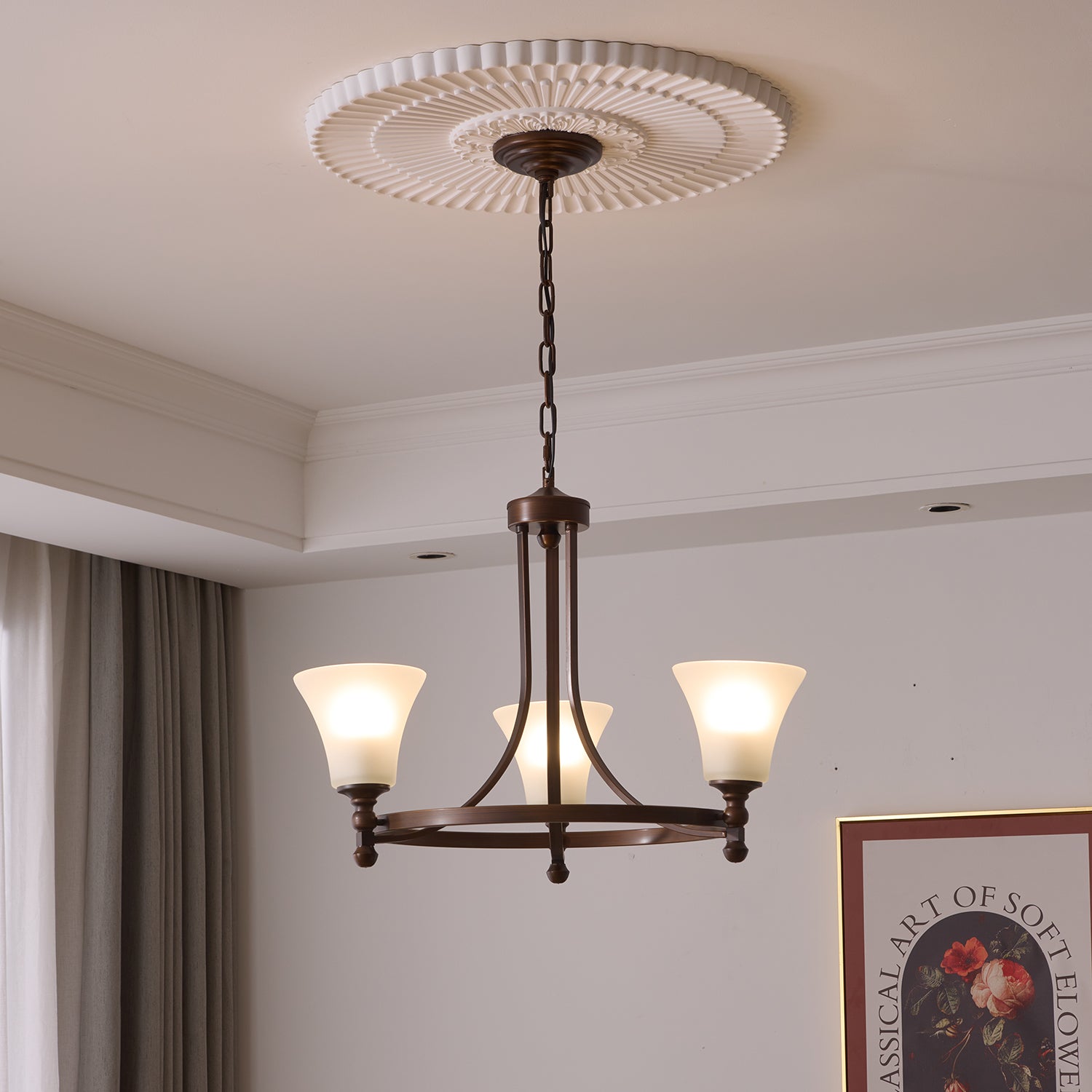 Celestine Traditional Elegance Vintage Glow Chandelier-Neutral Decor