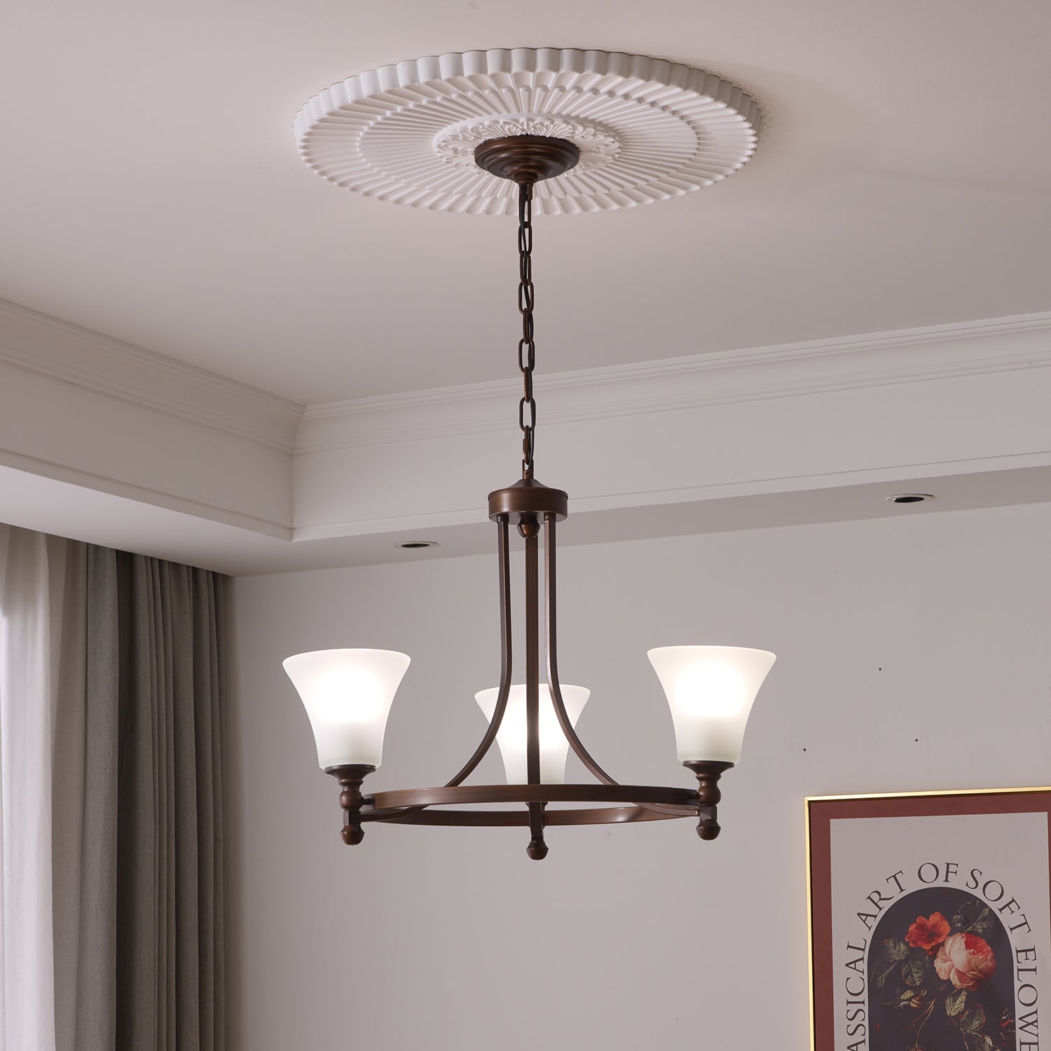 Celestine Traditional Elegance Vintage Glow Chandelier-Neutral Decor