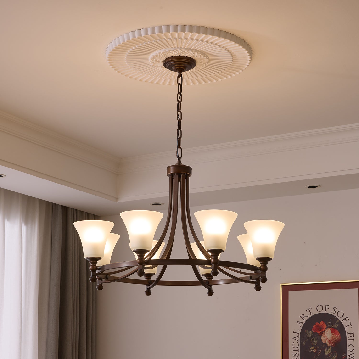 Celestine Traditional Elegance Vintage Glow Chandelier-Neutral Decor