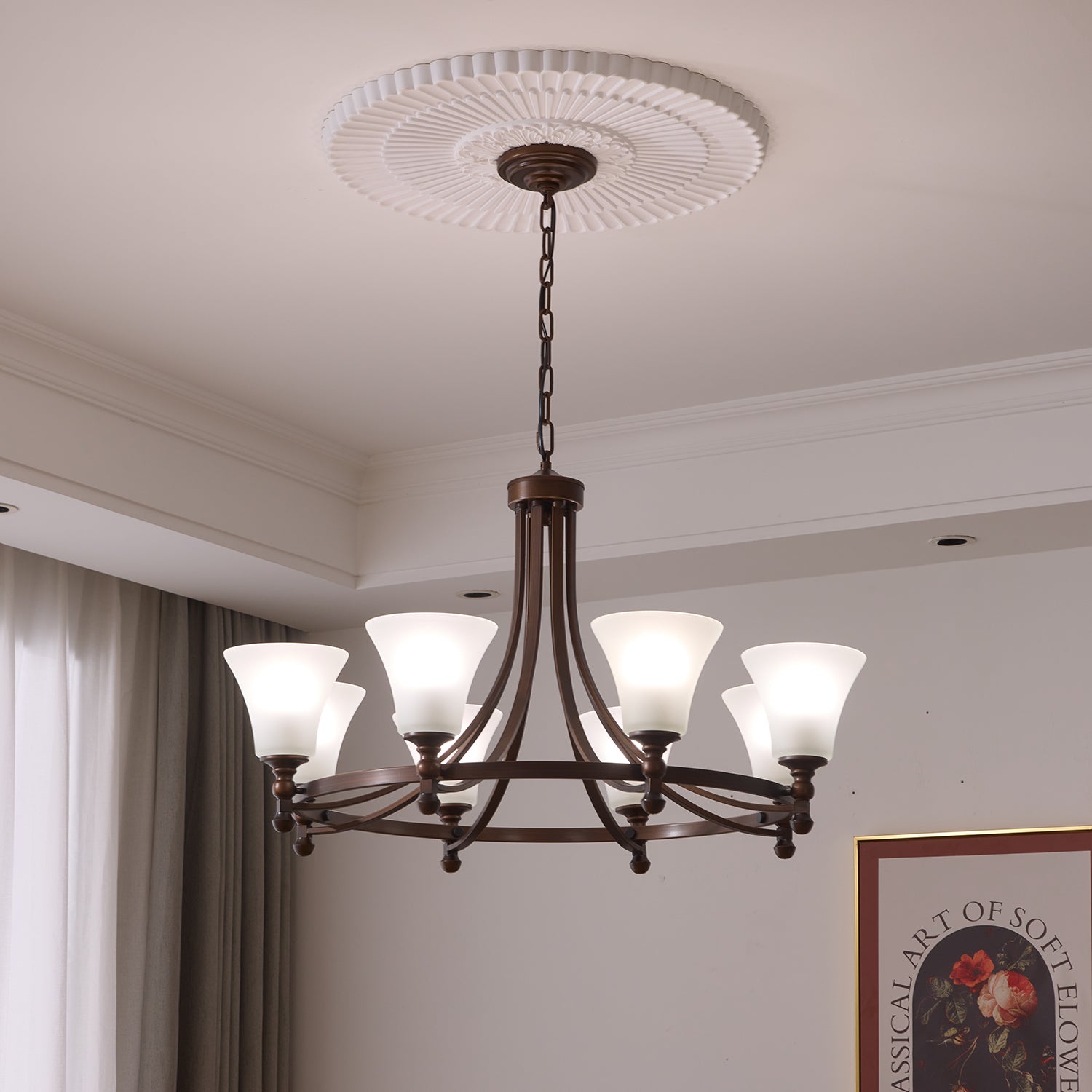 Celestine Traditional Elegance Vintage Glow Chandelier-Neutral Decor