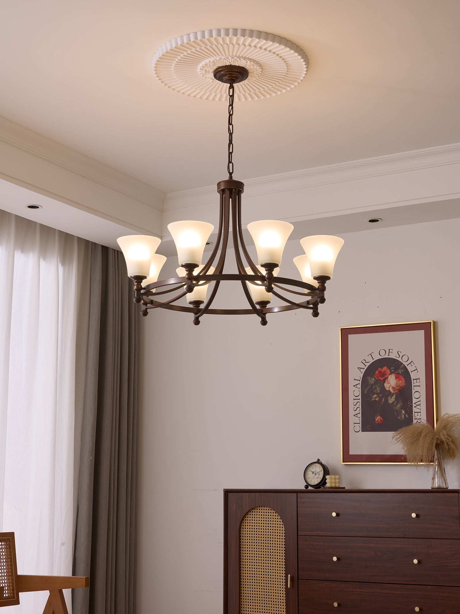 Celestine Traditional Elegance Vintage Glow Chandelier-Neutral Decor