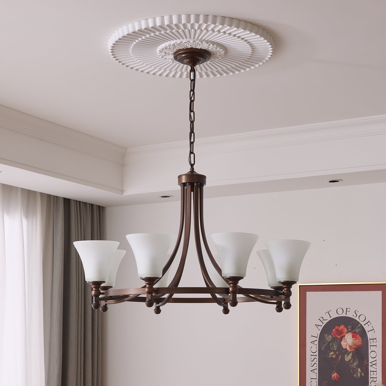 Celestine Traditional Elegance Vintage Glow Chandelier-Neutral Decor
